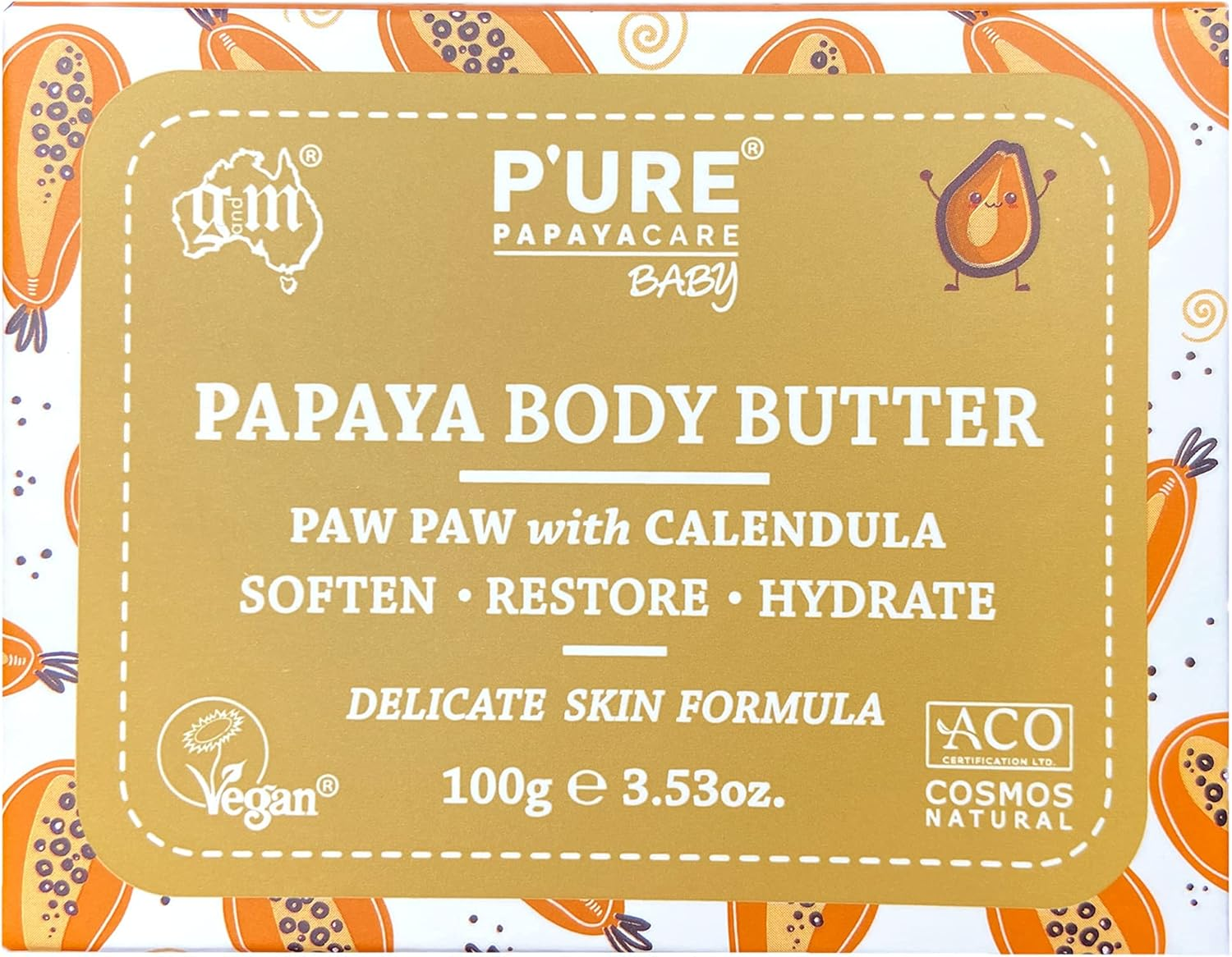P'URE Papayacare Baby Body Butter 100 G image number 1