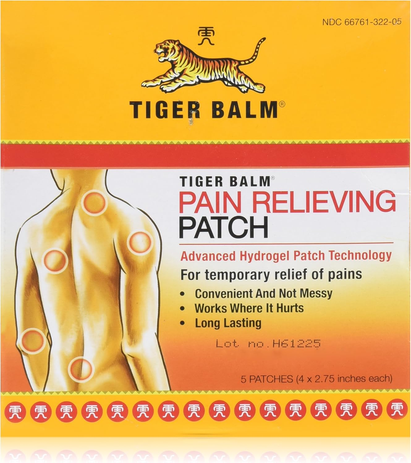 Tiger Balm Pain Relieving Patch Non-Staining 4X2.75 in - 5 - Patch 5 Patch