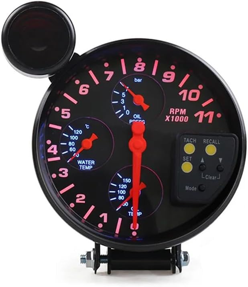 Domary 5Inch Car Tachometer Oil Temperature Gague Oil Pressure Meter