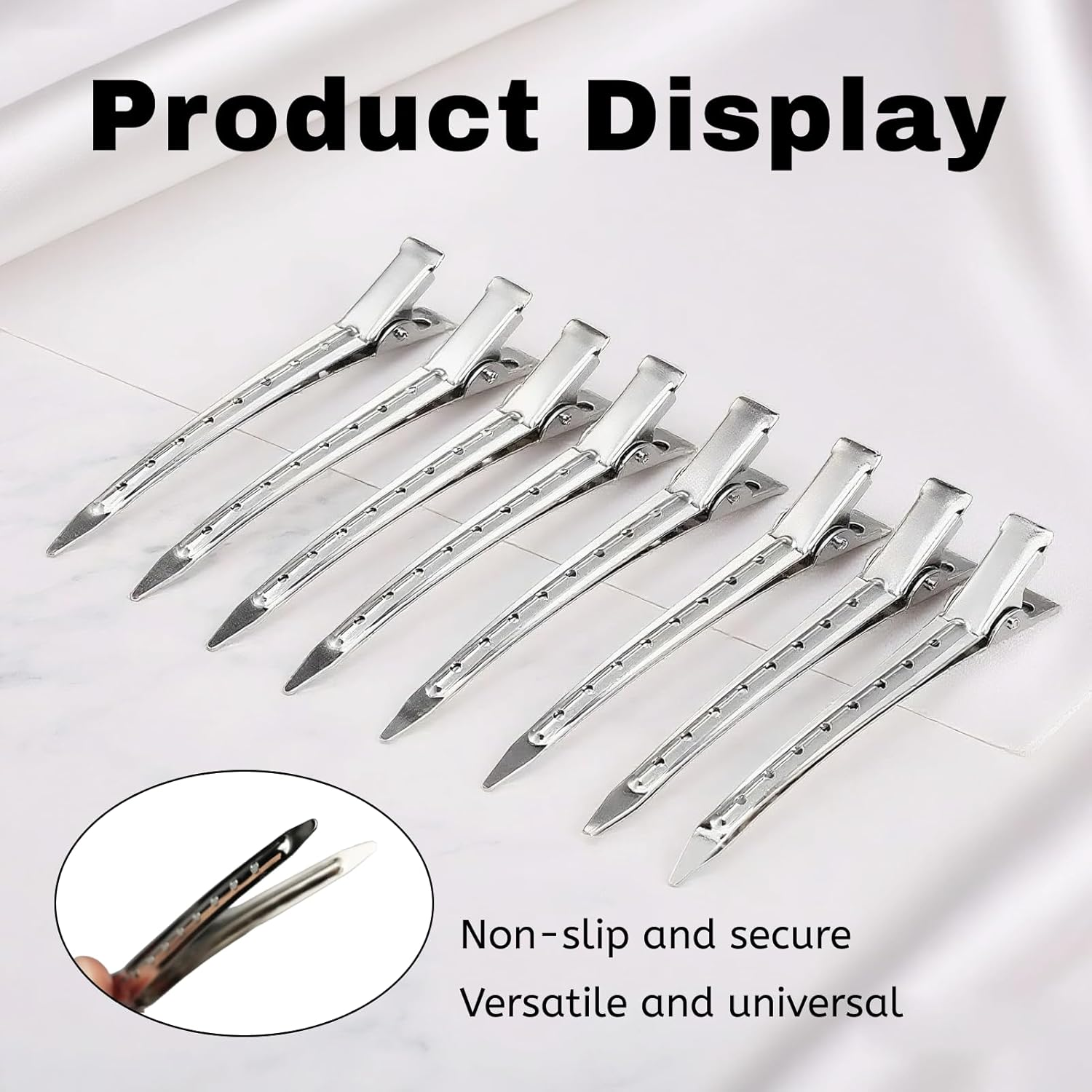 Fortuneglobe 40 Pcs Metal Duck Billed Hair Clips (3.5 Inch) - Professional Hair Styling Sectioning for Cutting, Bleaching & Dyeing - Hairdressing Clips​​ image number 1