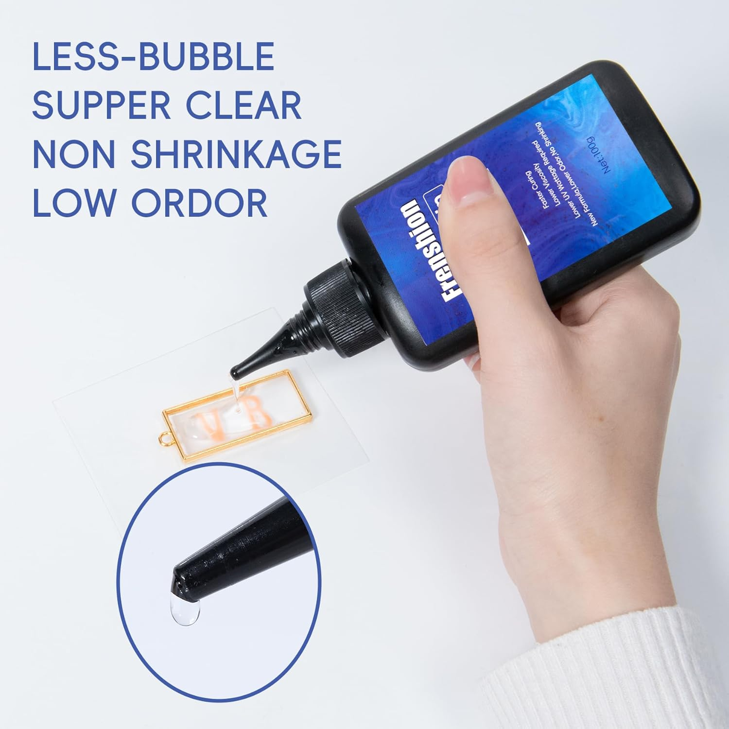 Frenshion UV Lamp+200G Upgrade Formula Low Viscosity Hard UV Resin+ Mat+Tool, UV Resin Starter Kit for Jewelry Earrings Necklace Bracelet Making, Casting, Coating and DIY Craft image number 2