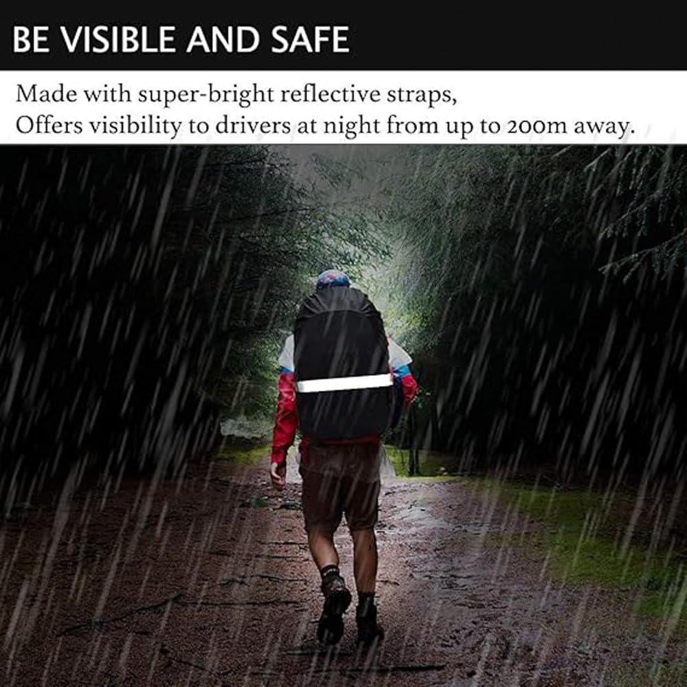 1 Pcs Backpack Oxford Cloth Reflective Rain Cover - Waterproof & Lightweight Pack Shield for Outdoor Adventures, Fits Most Backpacks, Rainproof Protective Guard for Travel, Hiking, Camping, Cycling image number 3