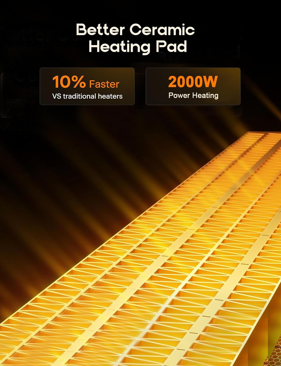 2000W Space Heater for Indoor Use, 60Cm Height Portable Fan Heater, 70&deg; Oscillating Tower Space Heater with Remote, 4 Modes, 12H Timer, Overheating & Tip-Over Protection, Electric Heater for Home image number 4