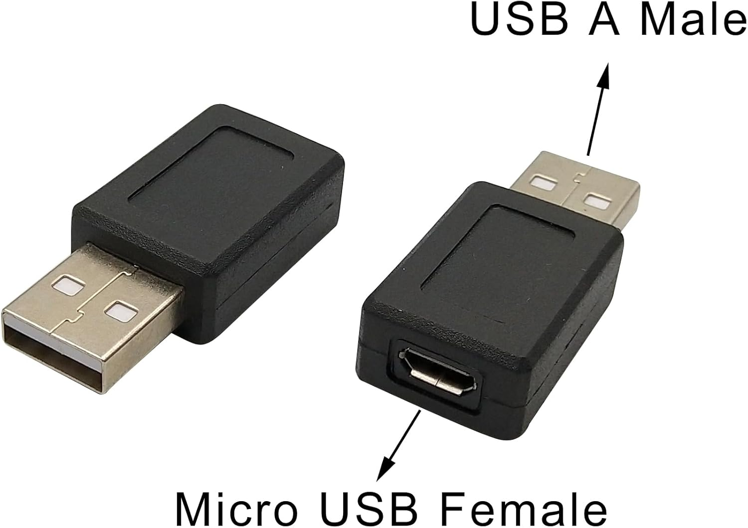 USB 2.0 Male to Micro USB Female Converter Adapter (2Pack) image number 3