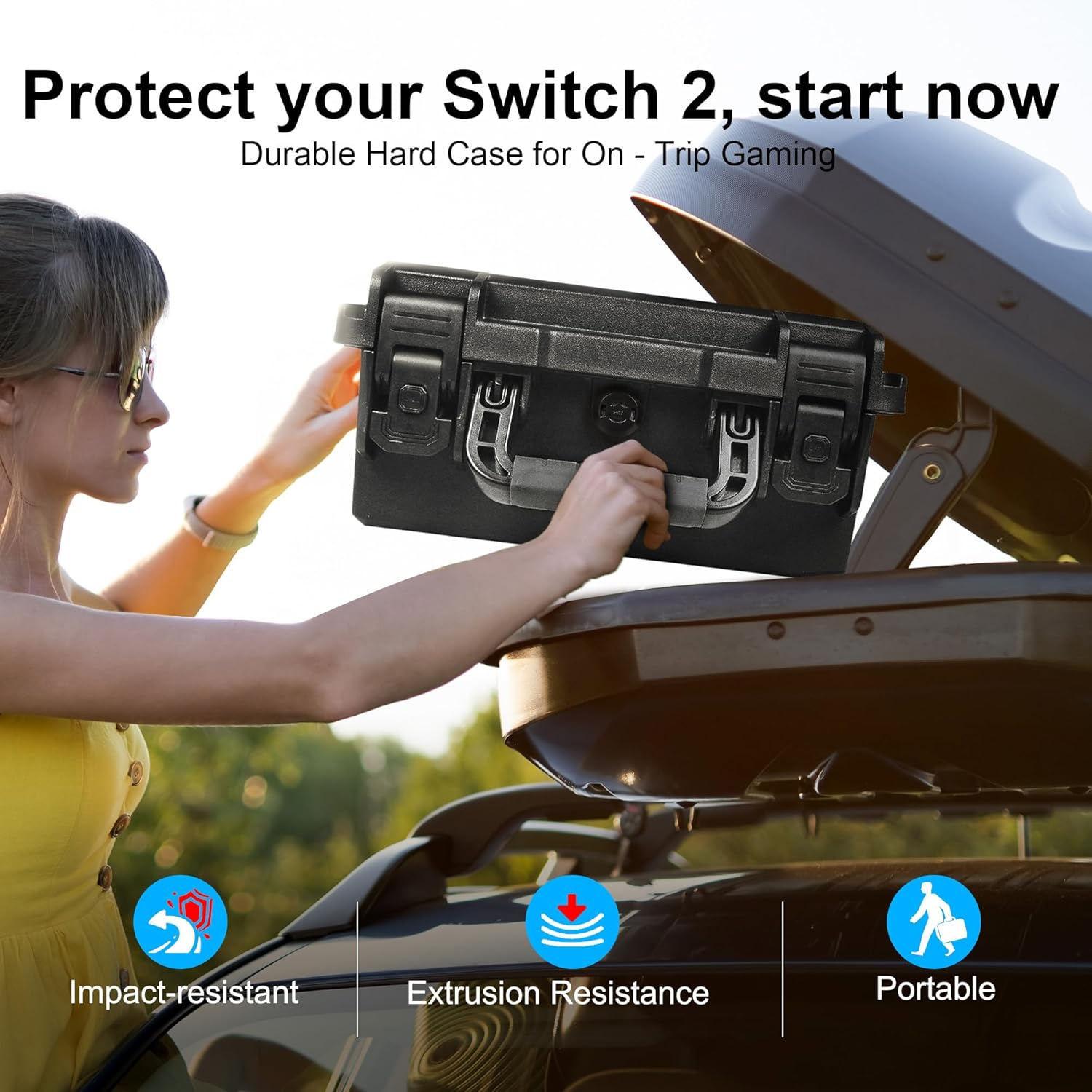 Lekufee Waterproof Hard Carrying Case Compatible with Nintendo Switch 2, Dock, Switch 2 Pro Controller, Switch 2 Camera, Game Cartridges(8 Pcs), and More Accessories(Bag & Case ONLY) image number 4