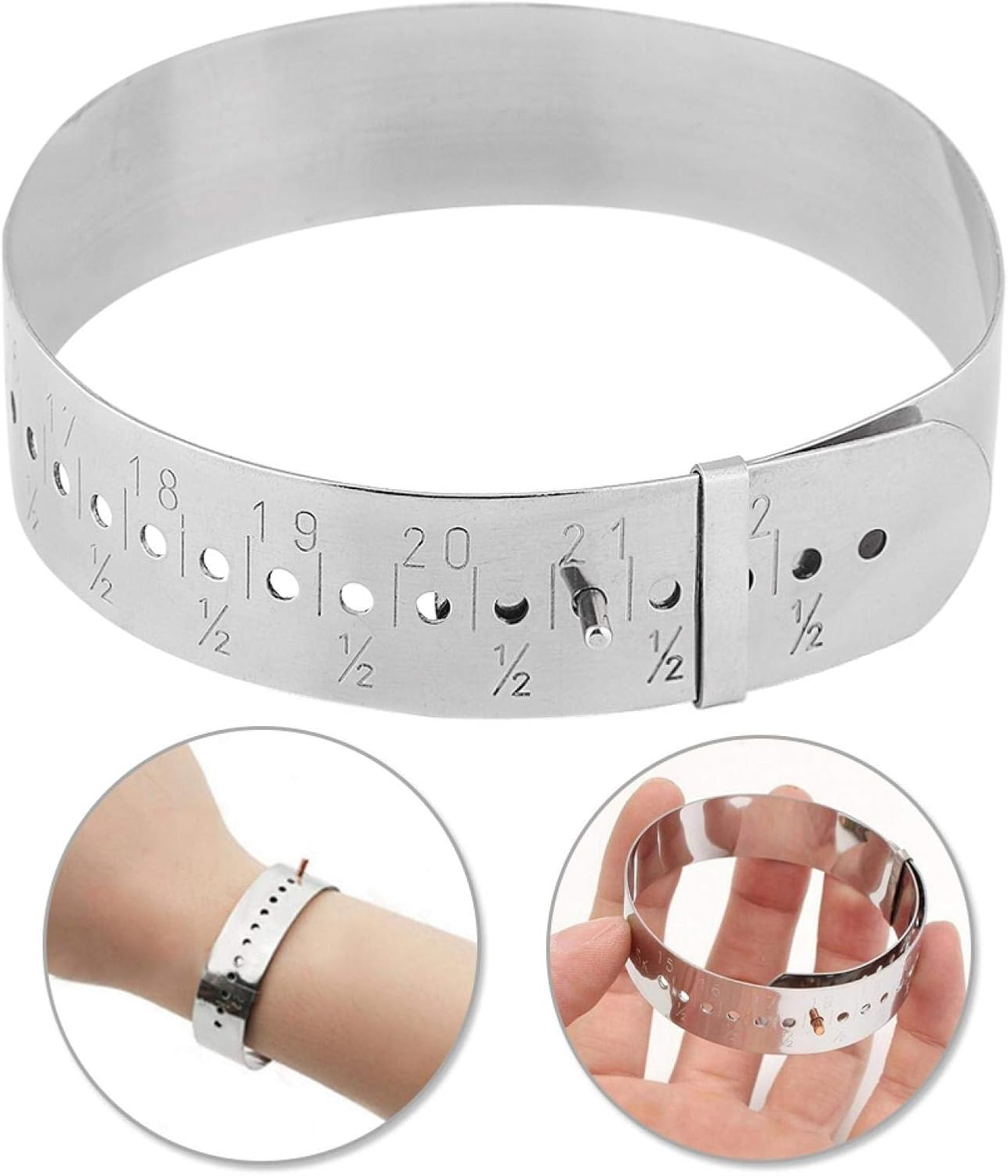 Simple Bracelet Sizing Tool, Bangle Gauge, DIY Bracelet Stainless Steel for Jewelry Making Measuring Wrists
