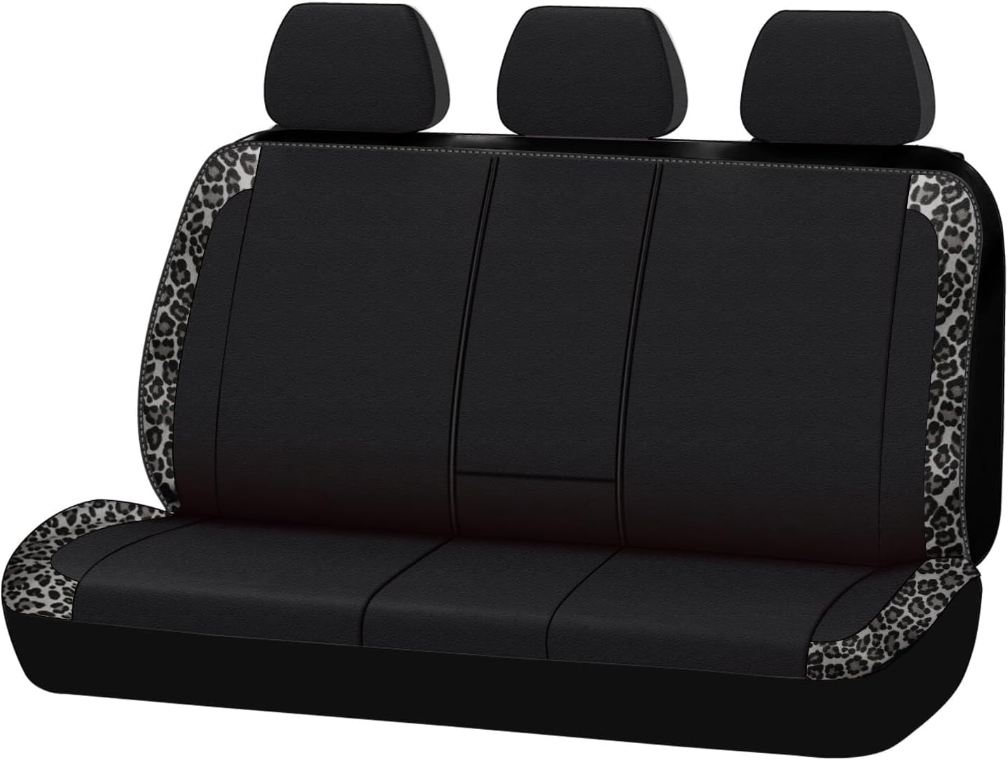 Flying Banner Rear Bench Car Seat Covers Car Seat Protectors Compatible Middle Cup Holder (Leopard Brown, Rear Bench-Premium)