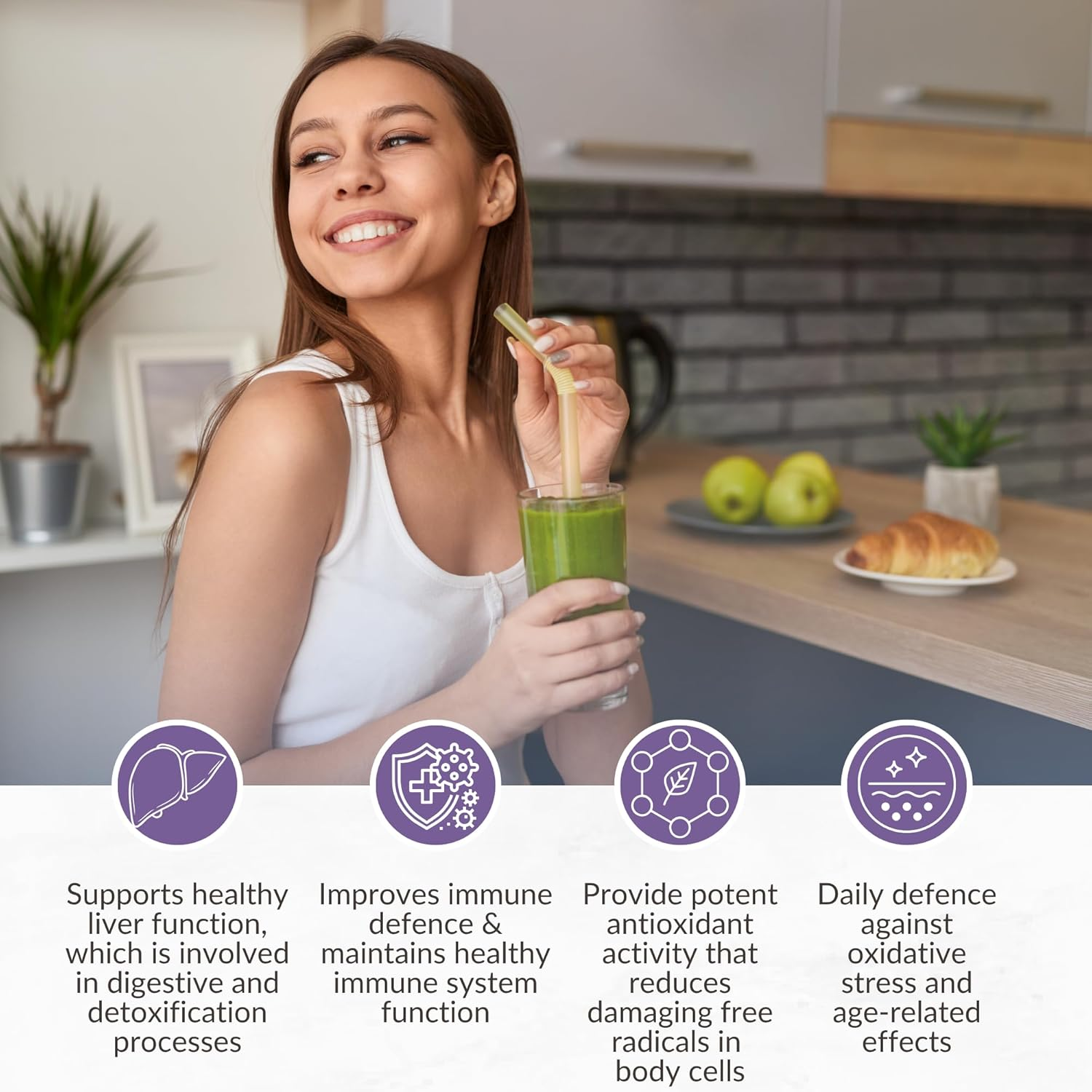 MICRONUTRITION Lipocap Glutathione, Glutathione 300 Mg, Potent Antioxidant for Liver Health and Immune Defence, 60 Vege Caps image number 1