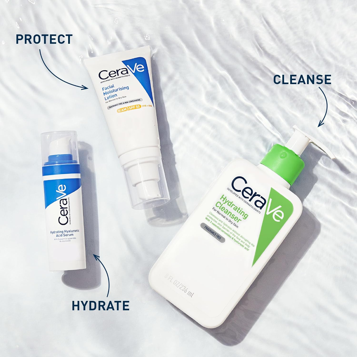 Cerave Hydrating Cleanser Face Wash 88Ml, Mini Travel Size, for Normal to Dry Skin, Hyaluronic Acid + 3 Essential Ceramides, Cleanses & Hydrates without Disrupting Natural Skin Barrier of the Face & Body image number 1