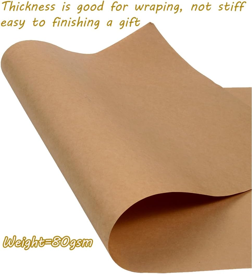 RINGSUN Wrapping Paper Roll, Gift Wrapping Paper, Kraft Paper 80Gsm, Ideal for Packing Present Wrapping Art Craft Postal Shipping (Dark Brown, 38X1000Cm) image number 5