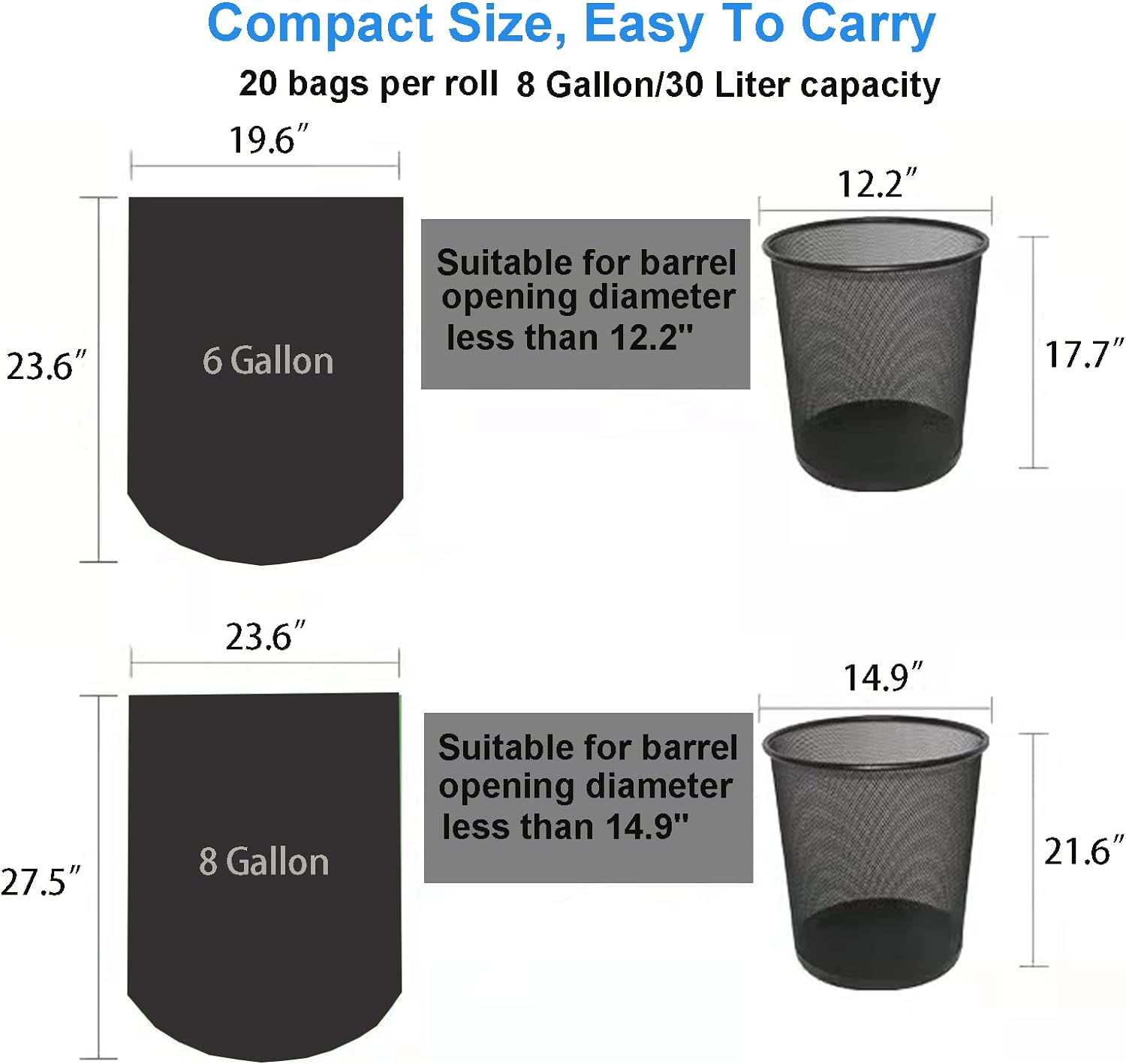 Portable Toilet Bags for Camping - 40 Count, 8 Gallon/30 Liter Capacity - Compostable Replacement Bags for Outdoors, Boating, Car Travel, Long Trips image number 1