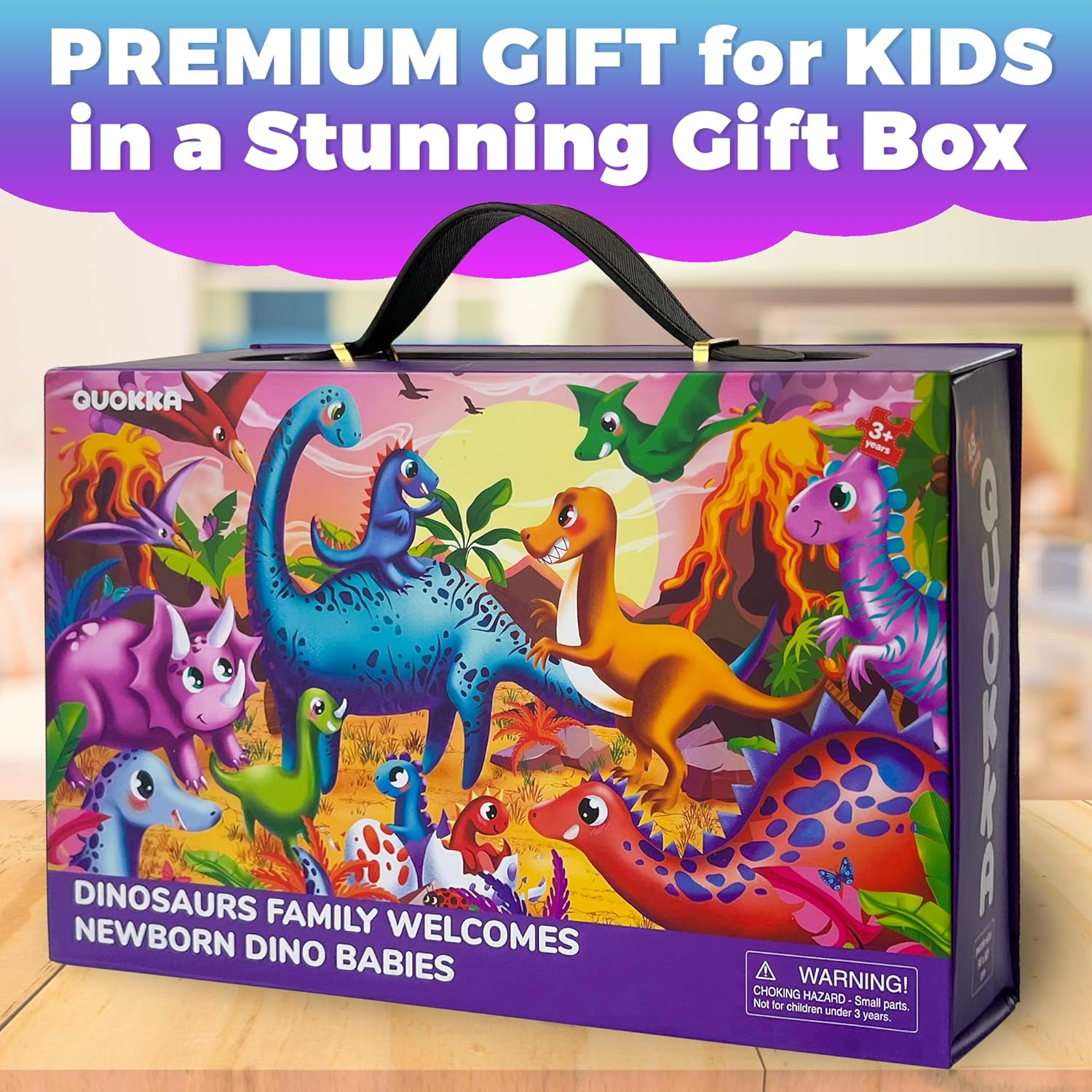 QUOKKA Giant Floor Puzzles for Kids Ages 4-6 - 2X3 Feet 48 Piece Puzzles for Toddlers 3-5 - Large Educational Kids Puzzles Ages 2-4 - Dinos Activity Game for Boys and Girls image number 5