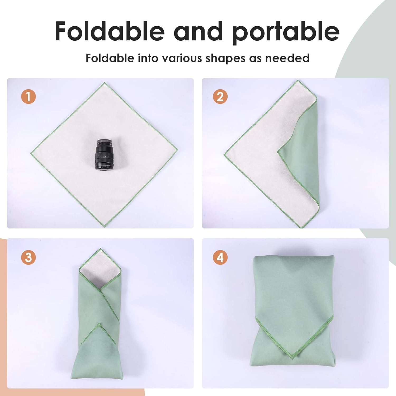 ZFLYCANP 2 Pcs Magic Cloth Storage Folding Portable, Self-Adhesive Magic Cloth Makeup Bag, Inner Microfibre for Travel Cosmetic SLR Camera