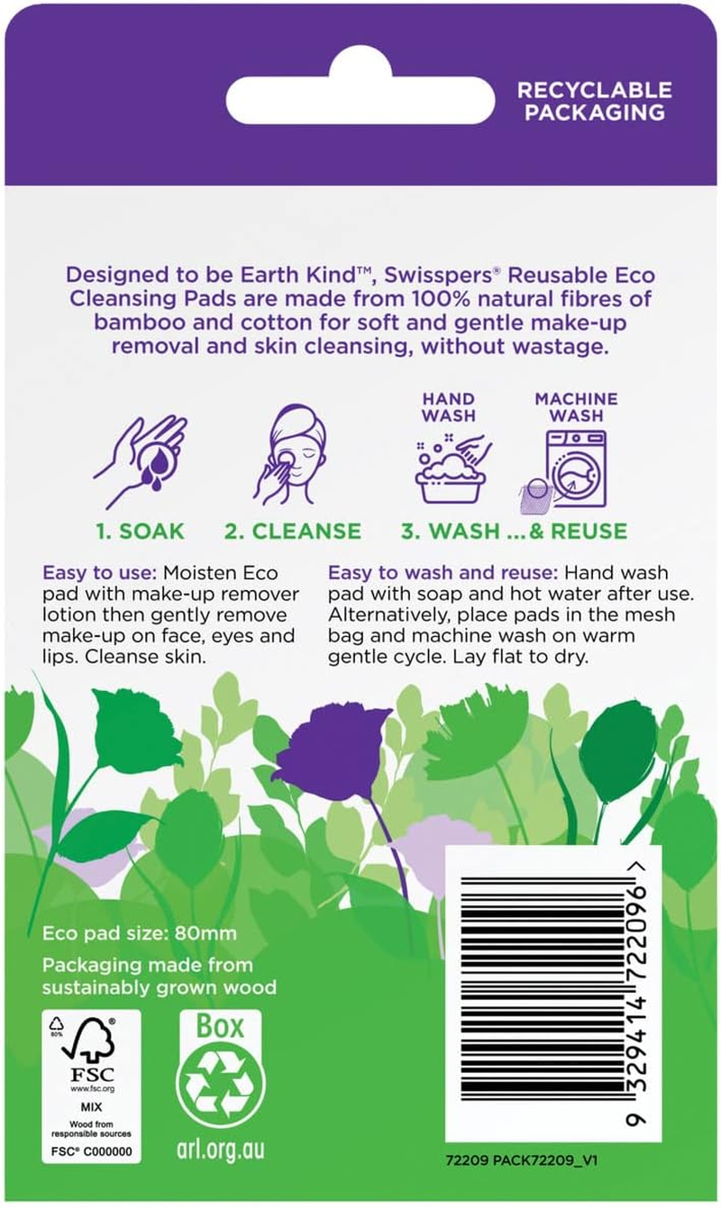 Swisspers Reusable Eco Cleansing Pads 4 Pack image number 1