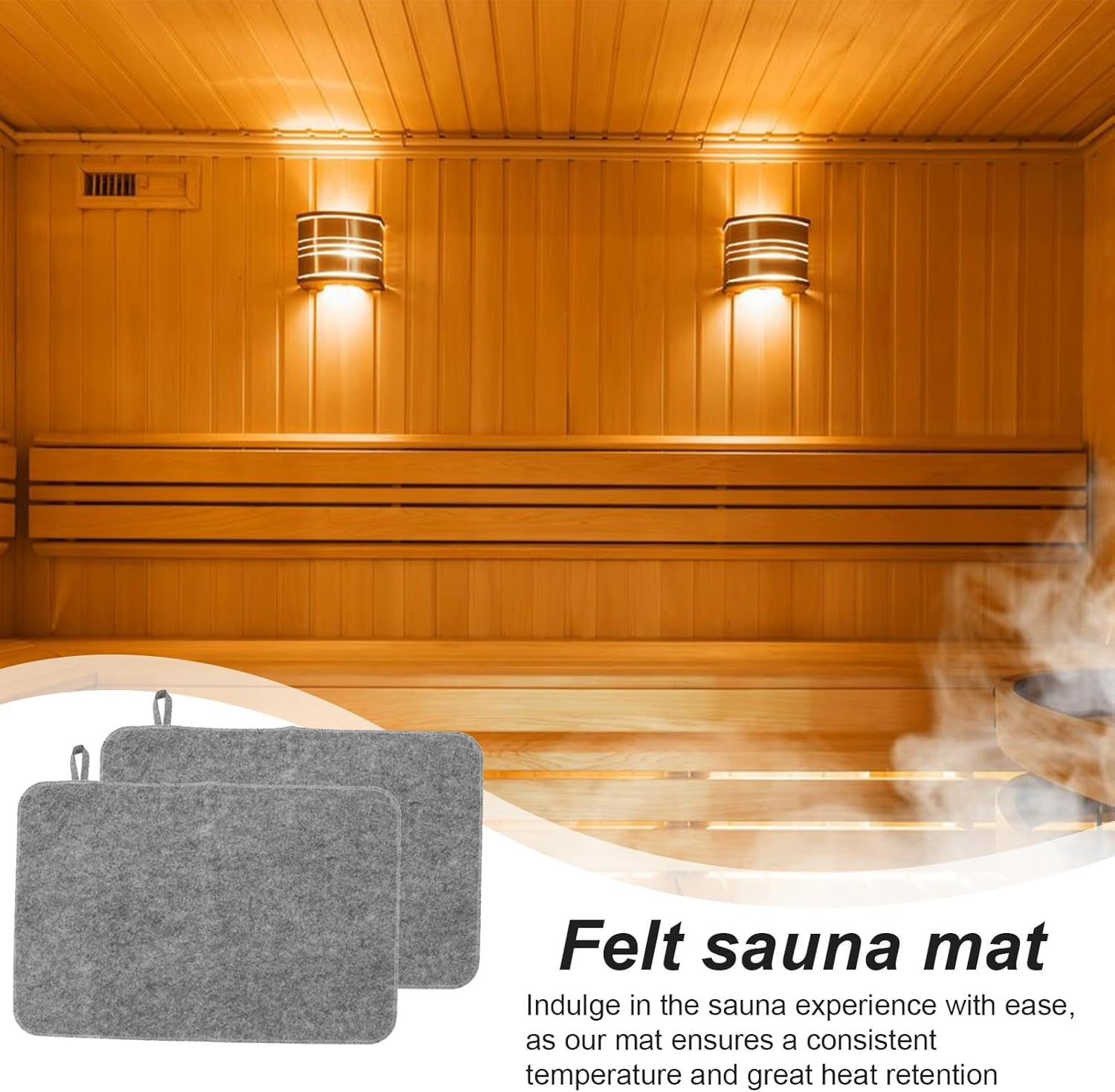 Lmyit Sauna Mat - 2X Soft Felt Steam Sauna Floor Mat,Sauna Accessories, Steam Room Heat Insulation Mat Water Absorbent Protector Pad for Home and Spa image number 5