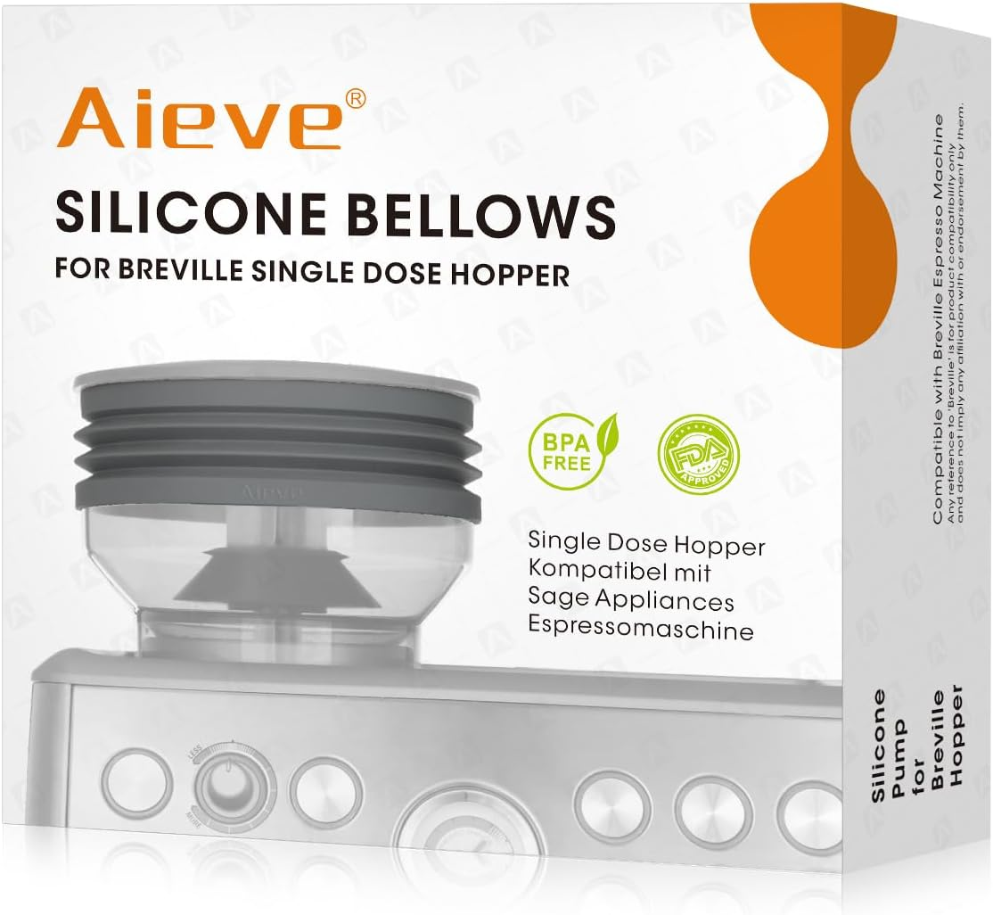 AIEVE Silicone Bellow Compatible for Breville Barista Express, Single Dose Hopper for Breville Espresso Machine,Gray image number 1