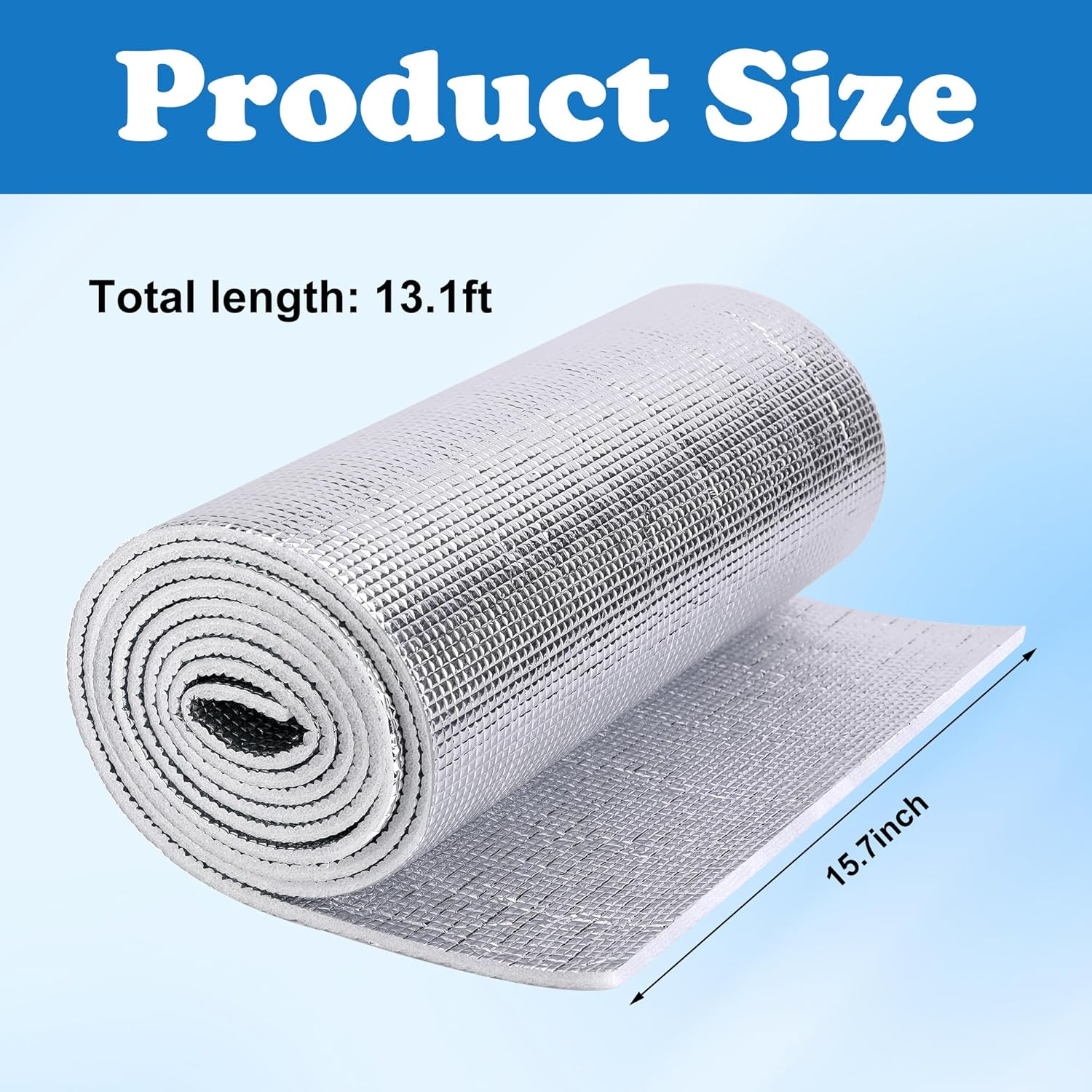 Moonoom Water Heater Blanket Insulation Wrap,13.1Ftx 15.7In Aluminum Foil Hot Water Heater Cover,Hot Water Heater Jacket for Winter Heater Insulation image number 4
