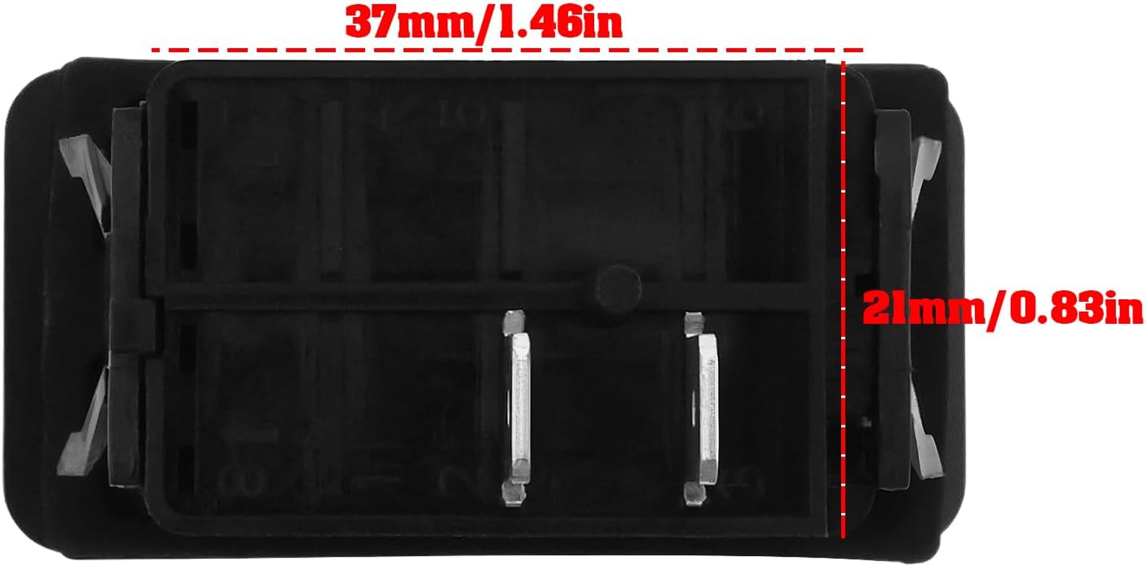 2Pcs 2Pin Marine Rocker Switch 2-Position Switch 20A 12-24V for Boat Car Camper 21X37Mm