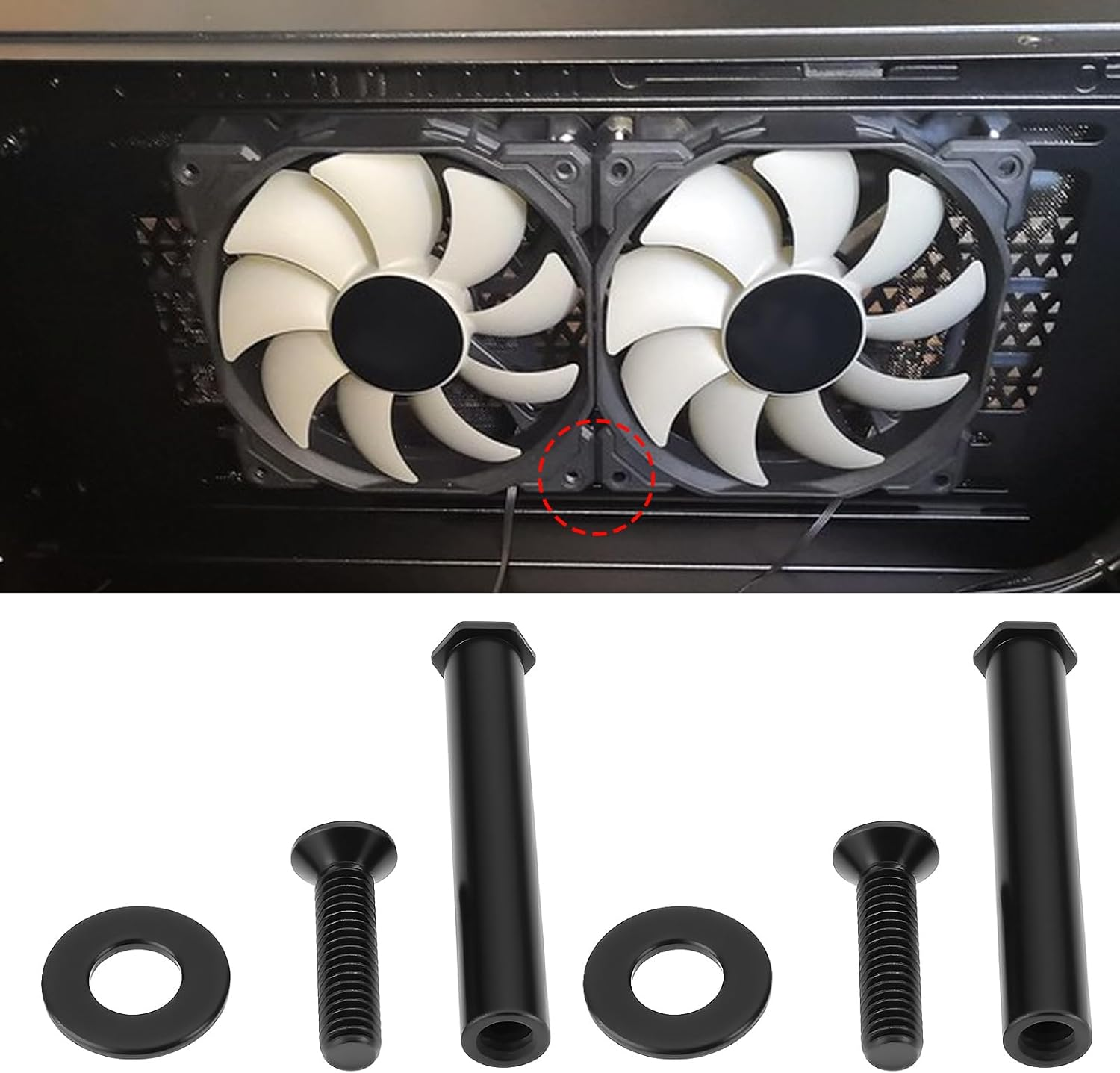 8Pcs Chassis Fan Radiator Fixing Screws Model WT01 Suitable for PC Black - Black image number 5