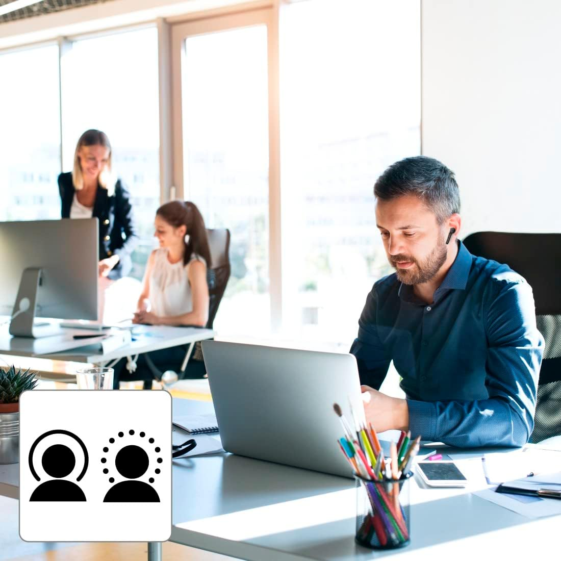 Hama Myvoice1300 Mono Bluetooth&reg; Headset (In-Ear Bandwidth 20Hz-20Khz, Micro Bandwidth 100Hz-10Khz, Charge 2H for 4H Autonomy, Voice Control) Black image number 3