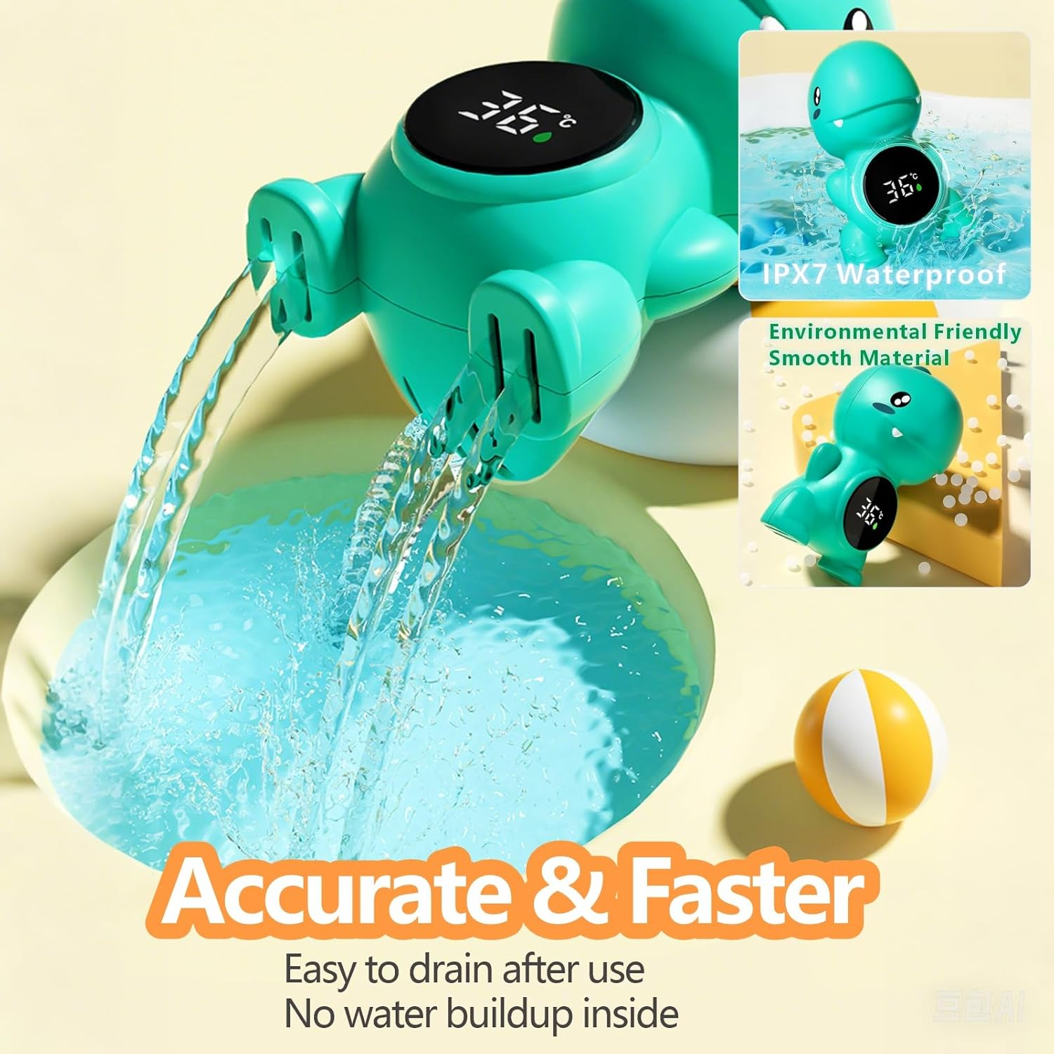 Floating Bathtub Thermometer - Bpa-Free Water Temperature Gauge for Safe & Comfortable Baths（No Bat） image number 4