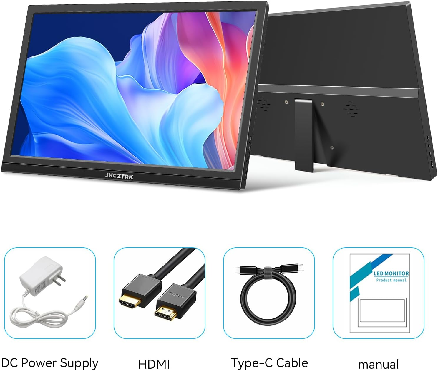 Portable Monitor 17.3Inch 1600X900 HDMI USB-C Laptop Gaming Monitor with Built-In Speakers and Stand External Slim Travel Monitor Mac Smartphone PS4/PS5 Gaming Monitor Second Monitor image number 4