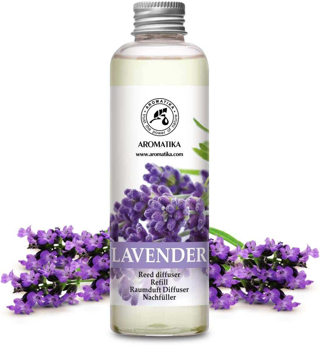 Reed Diffuser Refill Lavender with Lavender Essential Oil 200Ml - Scented Diffuser - Room Diffuser Refill - Home Fragrance - Floral Fragrance image number 5