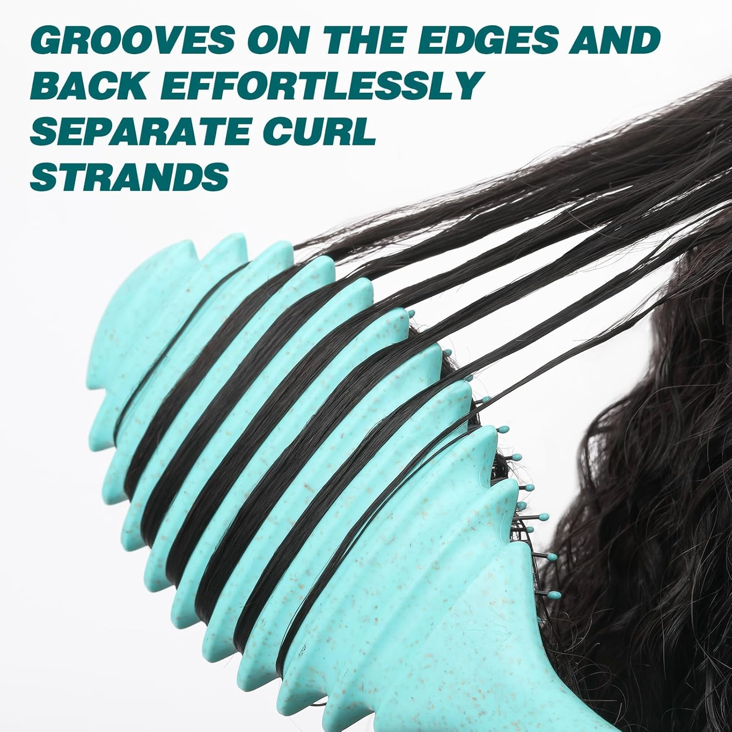 Curly Hair Brush, Curl Defining Brush, Curl Brush，2024 Newest Brush Less Pulling Styling Brush for Men and Women, Curl Define Styling Brush, Shaping & Defining Curls for Men Women(Green) image number 5