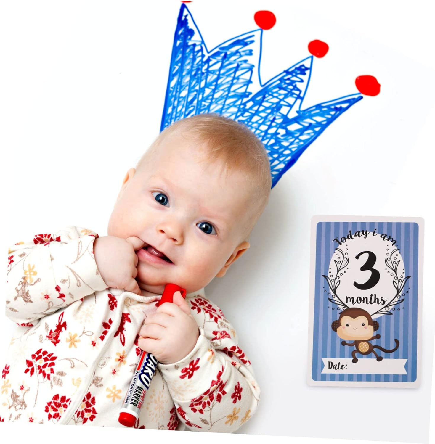 Abaodam 12Pcs Christmas Born Essentials Animal Milestone Cards Fine Workmanship Decorative Growth Recording Cards image number 2