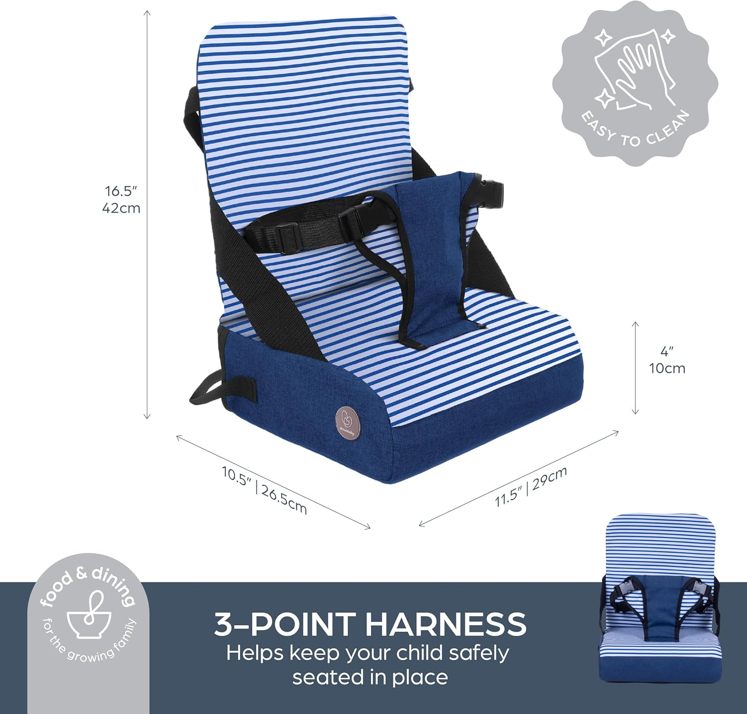 Dreambaby Grab &lsquo;N Go Travel Booster Seat &ndash; Portable Toddler High Chair for Dining (6M-5Y) with Storage & Shoulder Strap image number 2