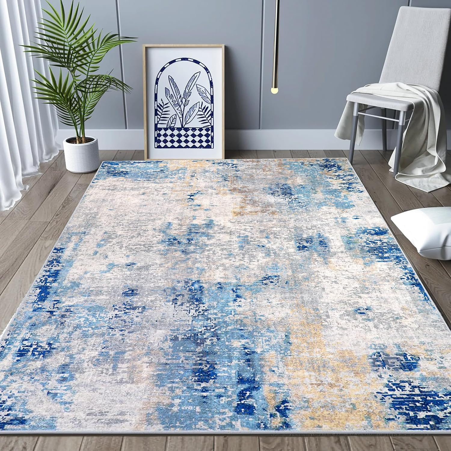 Area Rugs，160 * 120Cm Modern Non-Slip Machine Washable Rugs, Floor Rugs for Living Room/Bedroom/Dining/Office image number 5