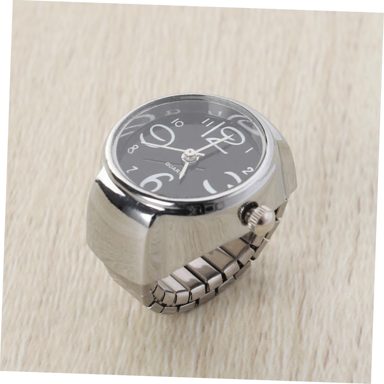 ULDIGI Ring Watch for Women Men Big Numbers Quartz Analog Watch Stylish Boys and Girls Friends image number 1