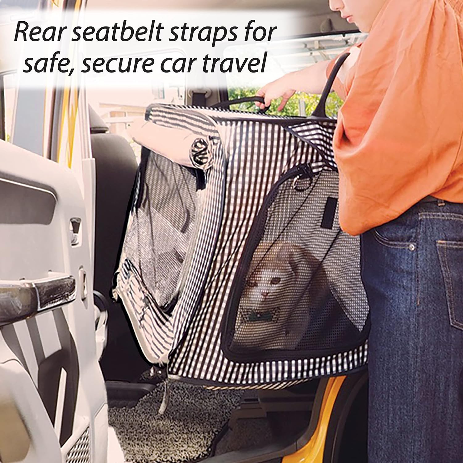 Necoichi Stress-Free Cat Travel Cage(Carrier) Litter Box Set Collapsible Gray White for 2 Cats 31.8" L X 4.5" W X 20" H for Indoor Cats Small Medium Large Cats image number 5