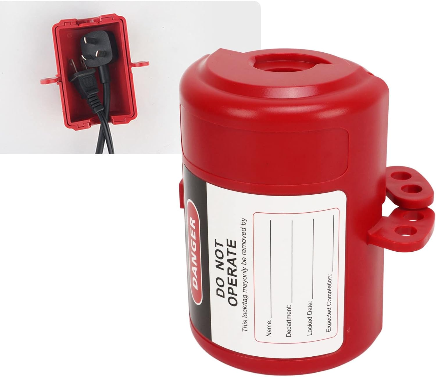 Plug Lockout Device Safe Heatresistant, Universal Electrical Plug Lockout for Industrial Appliances Air Conditioners, Pa Abs Plug Lock, Energy Isolation Safety Device image number 1