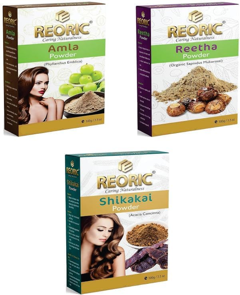 Reoric Amla Reetha Shikakai Bhringraj Hibiscus Mehendi Orange Peel Powder |Ritha|Soap Nuts for Hair |Amla Powder |Indian Gooseberry Powder |Shikakai Powder |Bhringraj Powder |Henna Powder |(700G, Pack image number 2