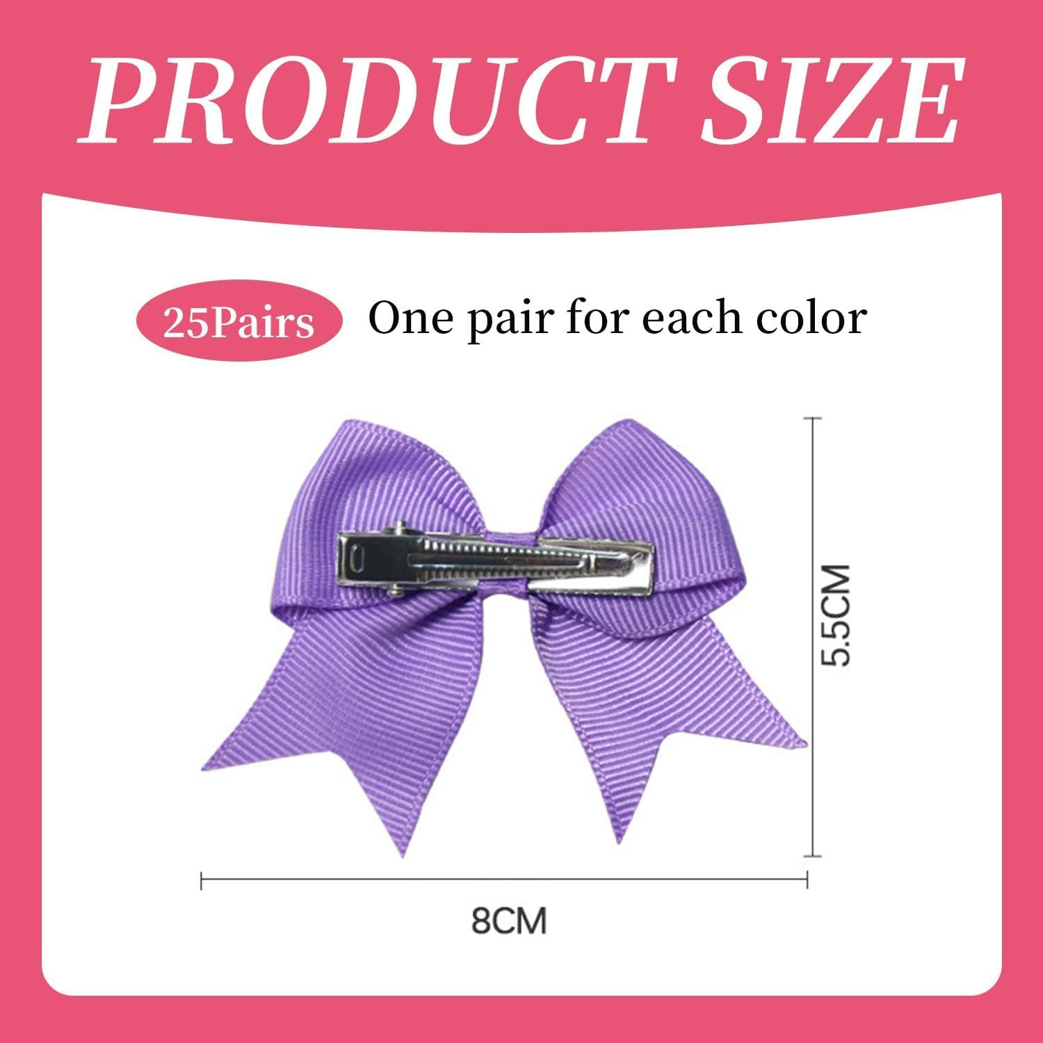 50 Pieces Bow Hair Clips Kids Headwear Cute Girls Hair Clips Colorful Bow Hair Clips Clothing Accessories image number 1