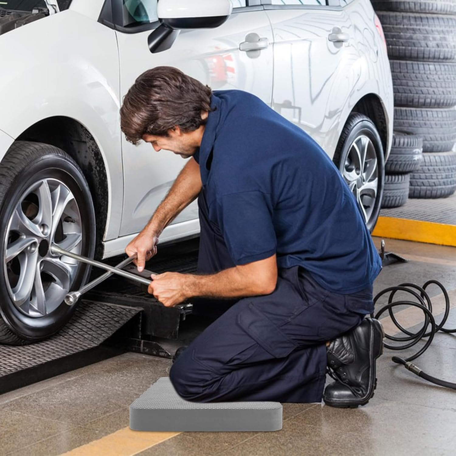 APACALI Pack of 3 Knee Cushions Garden Grey, 43 X 28 X 4 Cm Thick Garden Knee Cushion, Water-Repellent Knee Pad Garden, Knee Cushion, Multi-Purpose Cushion for Work, Yoga, Gardening, Baby Bath