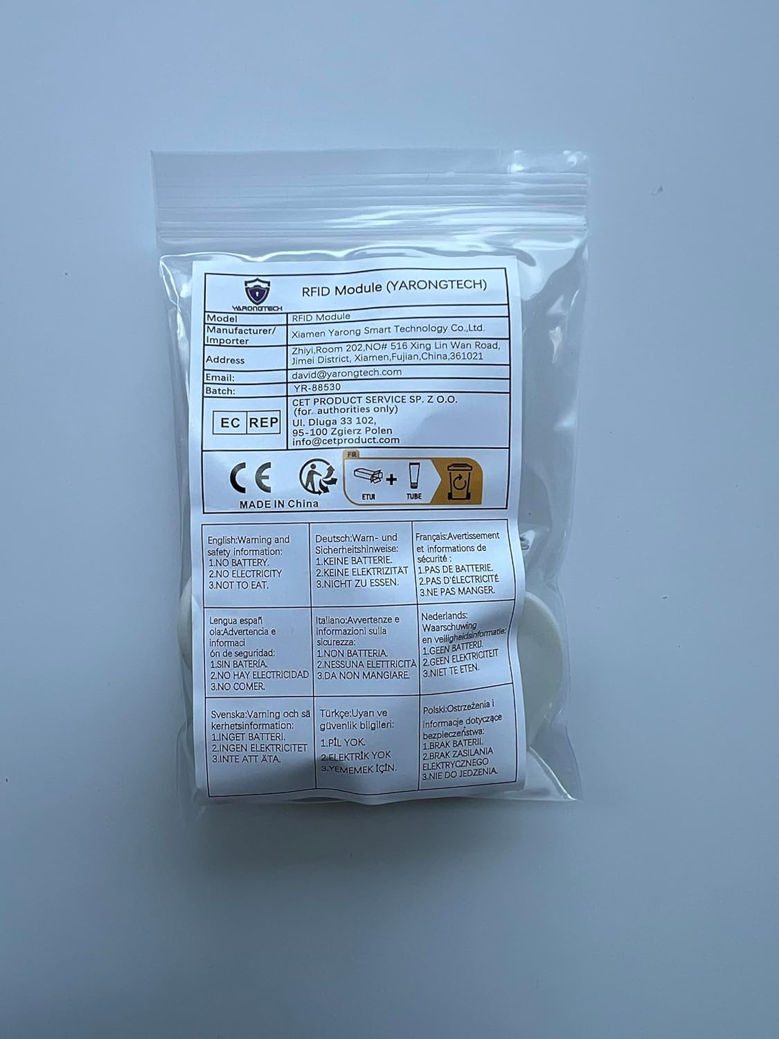 YARONGTECH 13.56Mhz RFID 1K Key Ring Tag Iso14443A Badge (Pack of 10)