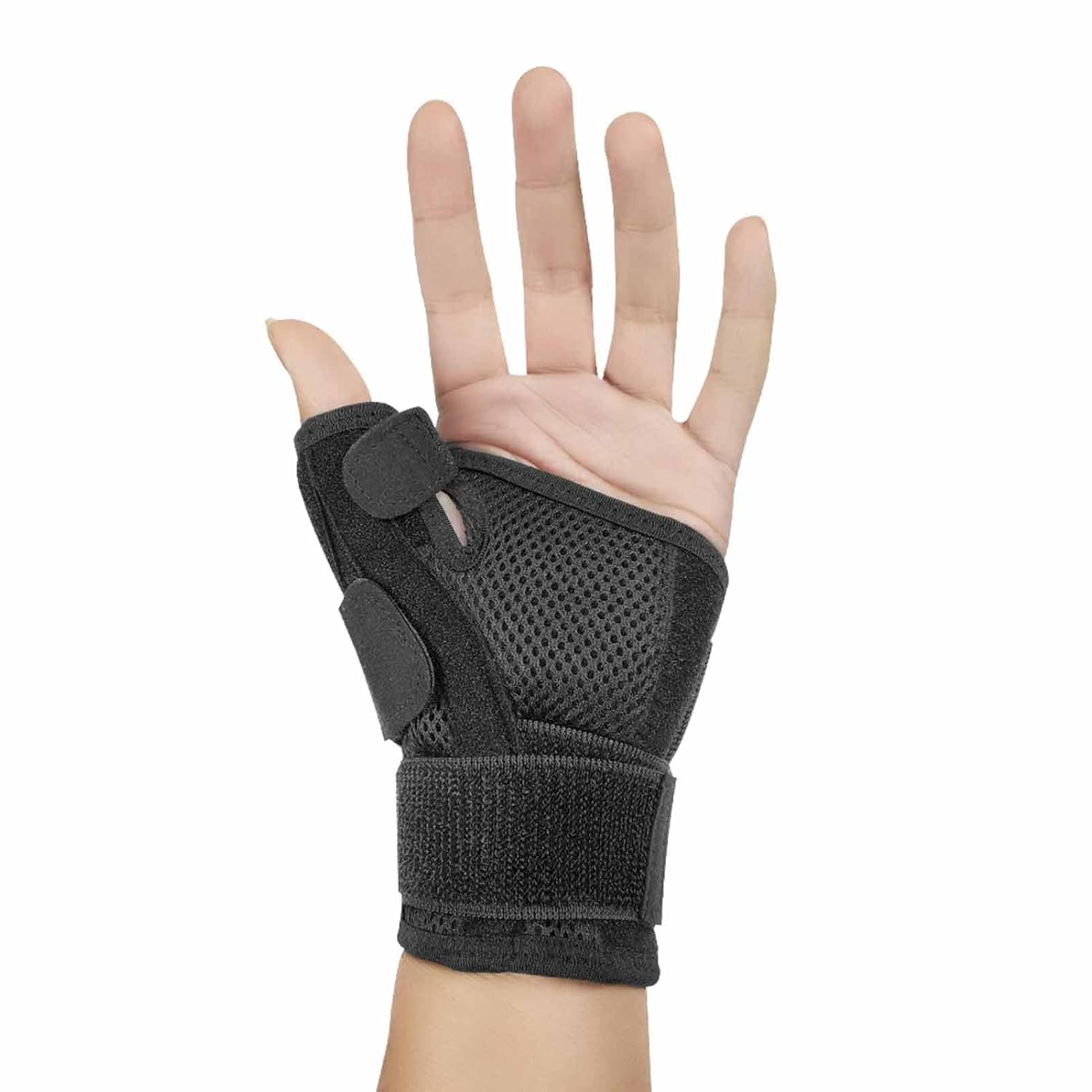 Thumb Brace with Wrist Support,Thumb Stabilizer Brace for Men and Women, Ideal for Thumb Pain, Tendonitis, Arthritis, and Sprained Wrists (Black) image number 3