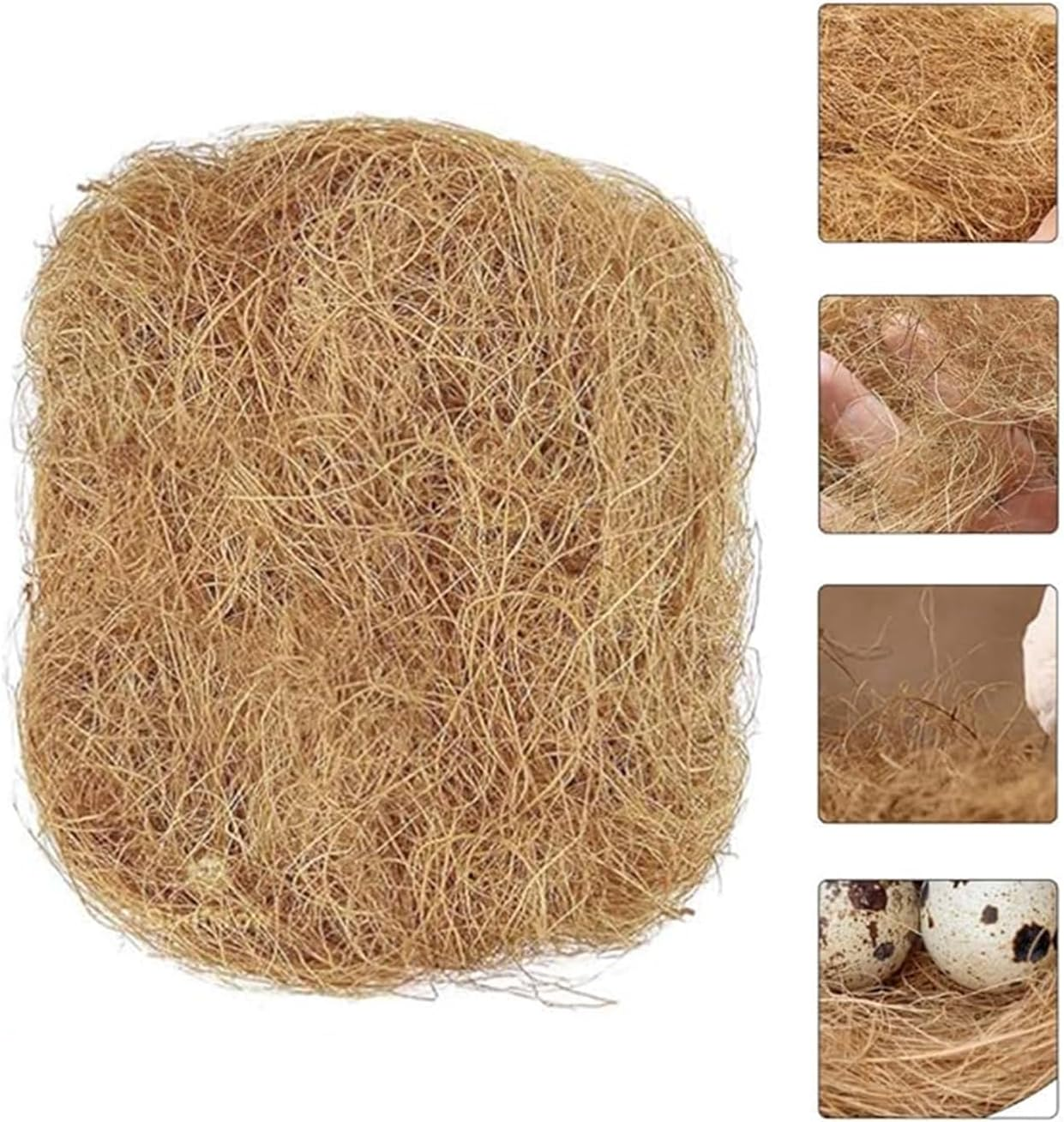 100G Nest Breeding Mat,Bird Nesting Material,Nest Coconut Fiber,For Bird Pet Nesting Supply Palm Brown Silk,Bedding Substrate for Laying Eggs,Small Animal Bedding Nesting Protect image number 6