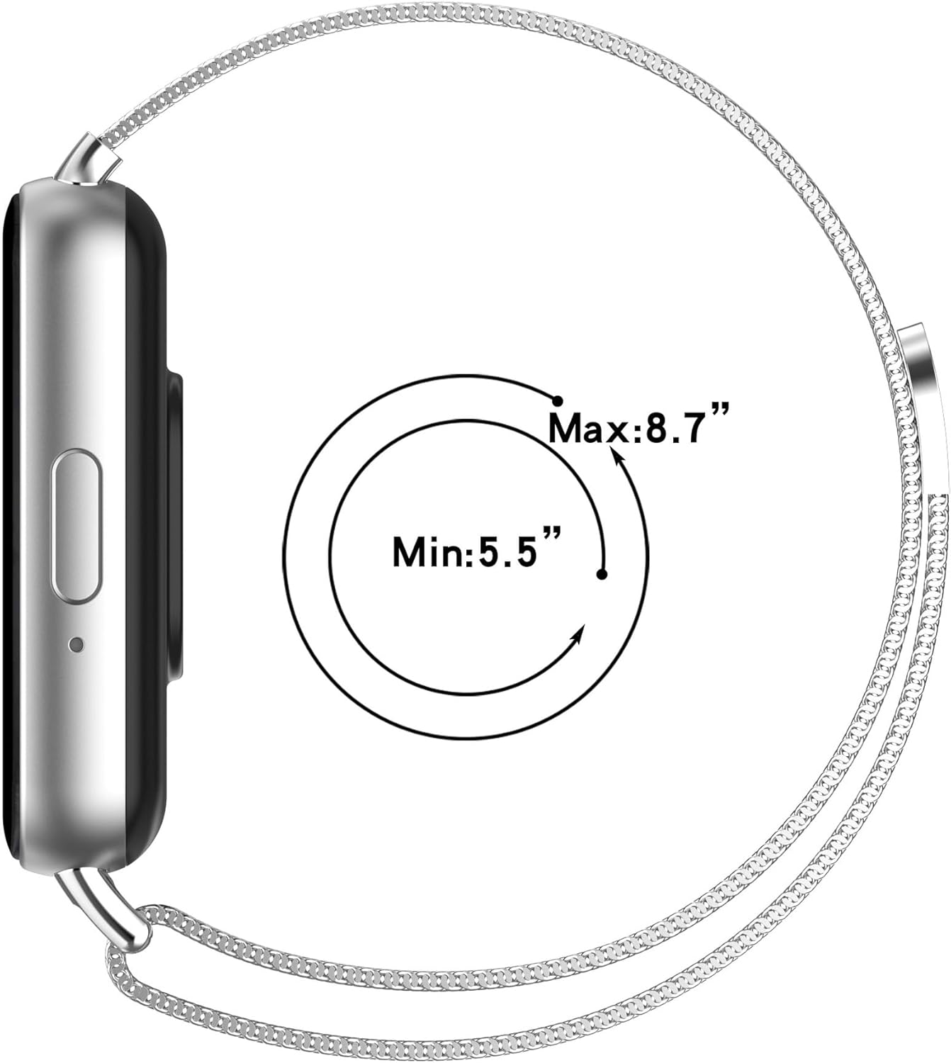 T Tersely Mesh Metal Band for Samsung Galaxy Fit 3, Stainless Steel Strap for Women Men image number 3