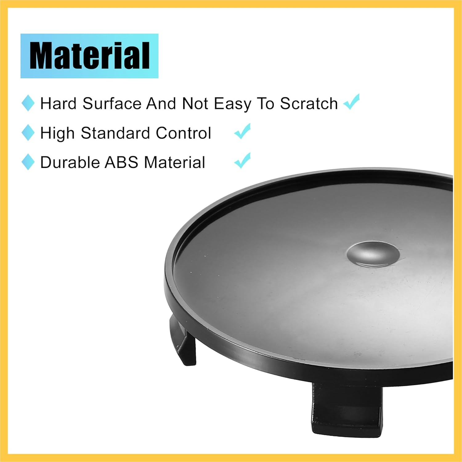 REPAIROCK 4 Pcs 68Mm Dia Black 5 Clips Automotive Wheel Center Tyre Hub Caps Cover for Car Auto Replacement Parts image number 5