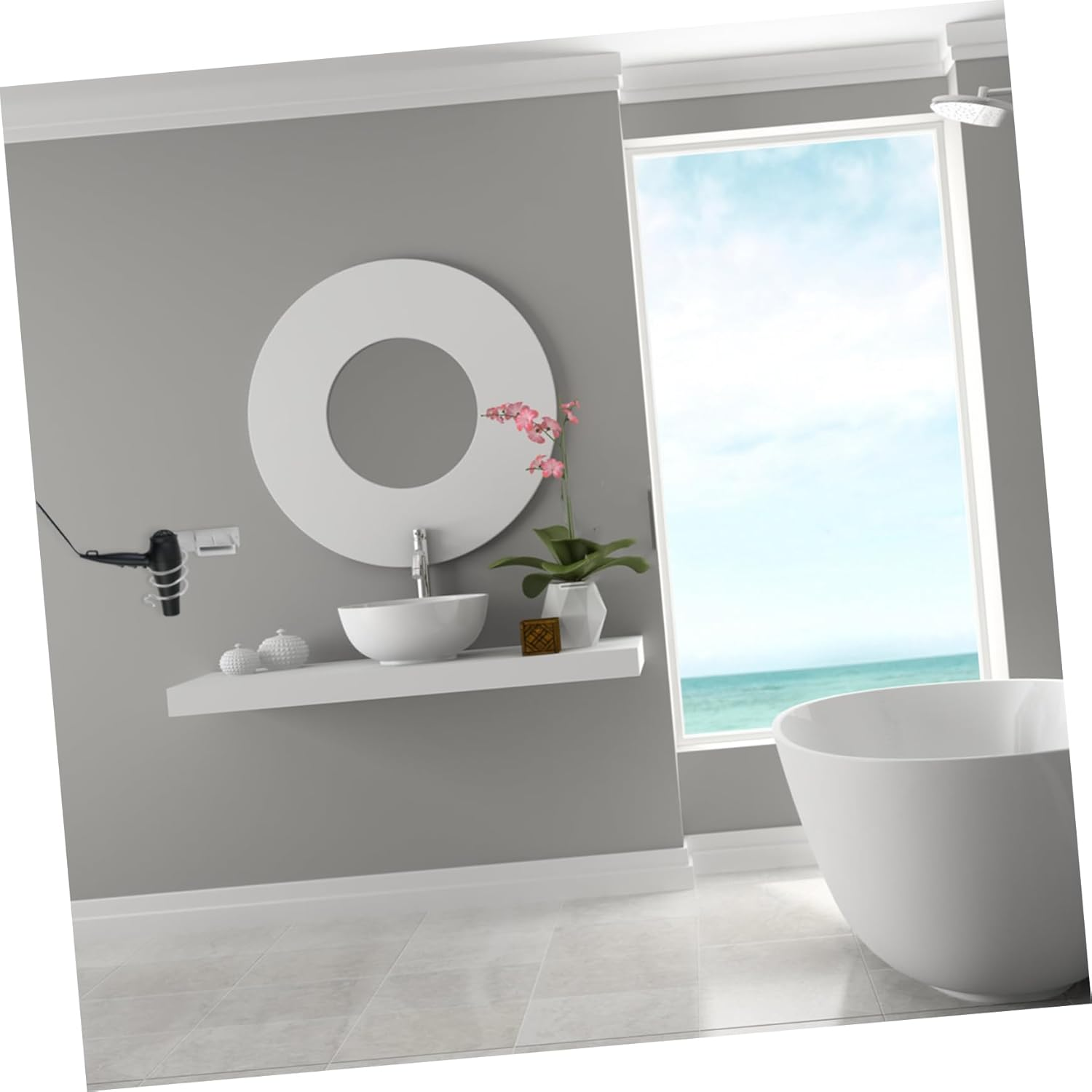 Beavorty Hooded Dryer Holder Wall-Mounted Hair Dryer Bracket Material Elegant Design image number 5