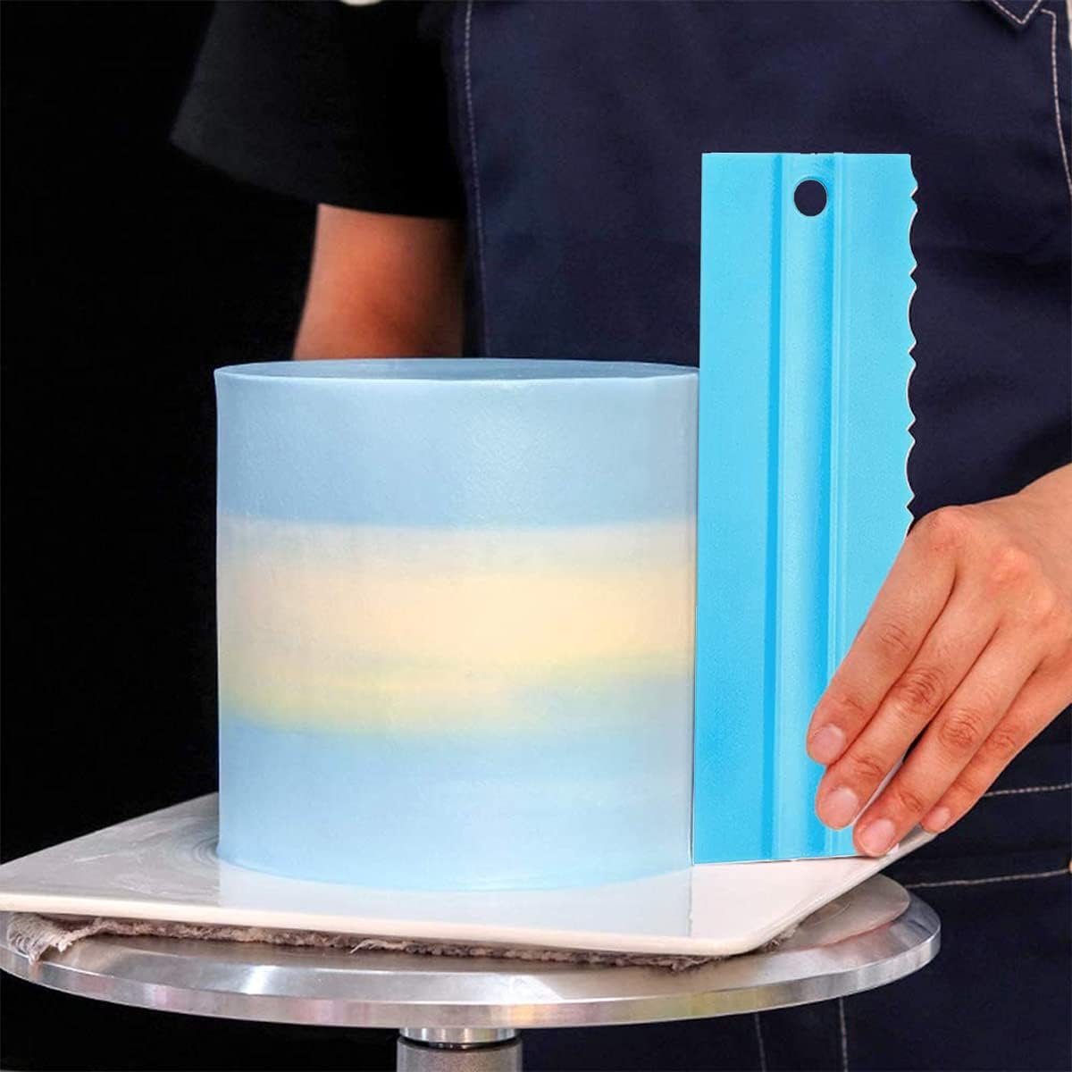 WELANE Cake Scraper, 4 PCS Double Side Cake Smoother Scraper for Mousse Butter Cream Cake Decoration (8 Kind) image number 2