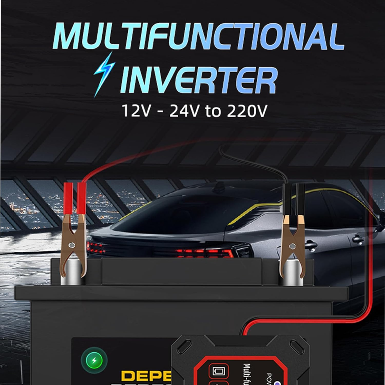 Battery Inverters for Vehicles | Vehicle Adapter Outlet with Charging Port,Versatile Road Trip Plug-In Charger Adapter for Cell Phones, Drones image number 5