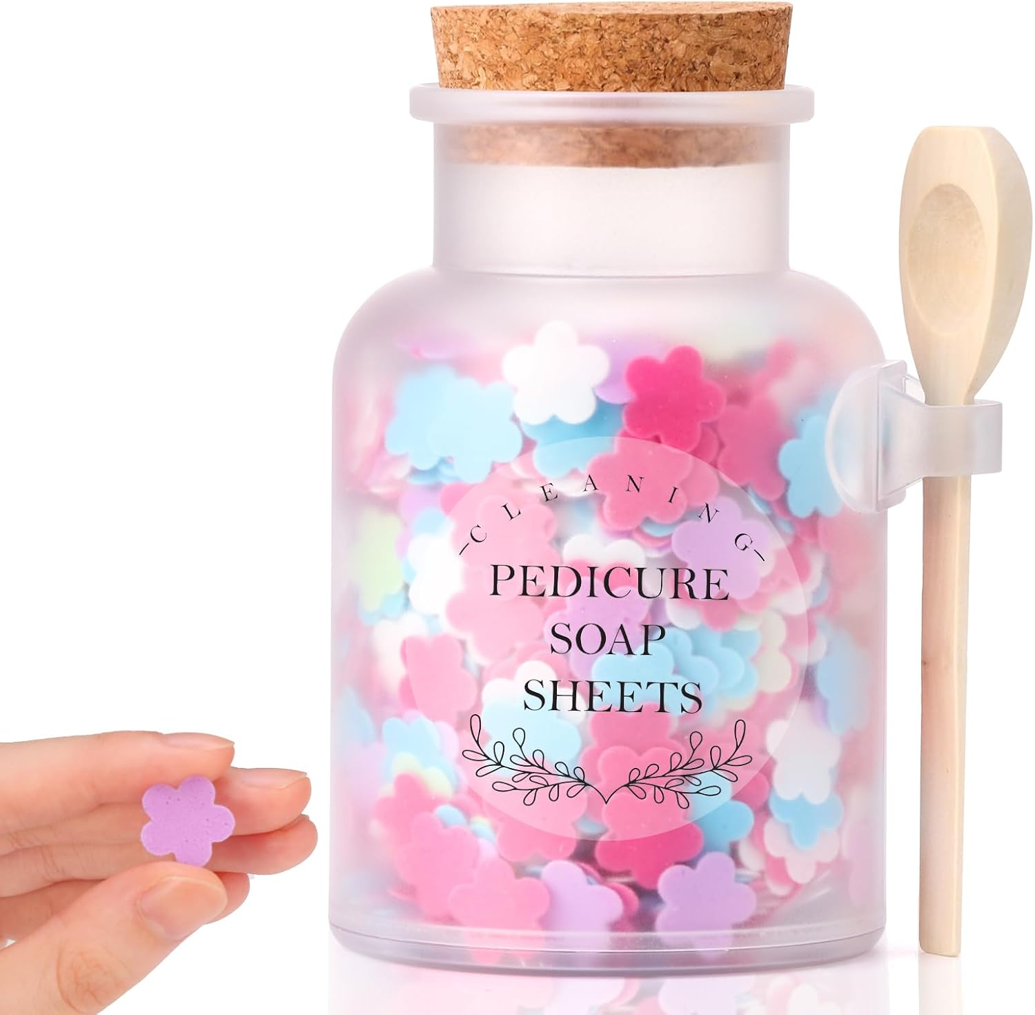 100G Foot Soak Flower Paper Soap Sheet 17.6Oz Plastic Bath Salts Jar Pedicure Foot Soaks Portable Disposable Soap Sheets Colorful Hand Soap Sheetrelaxing Bath Soap Set Mini Soap for Gifts Travel