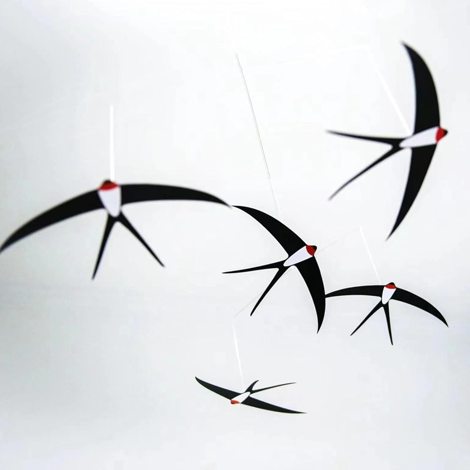 5Pcs Bird Mobile - Flying Swallow Wind Chimes for Indoor | Home Decor | Handmade Bird Hanger for Kids Nursery Decor Decorations image number 3