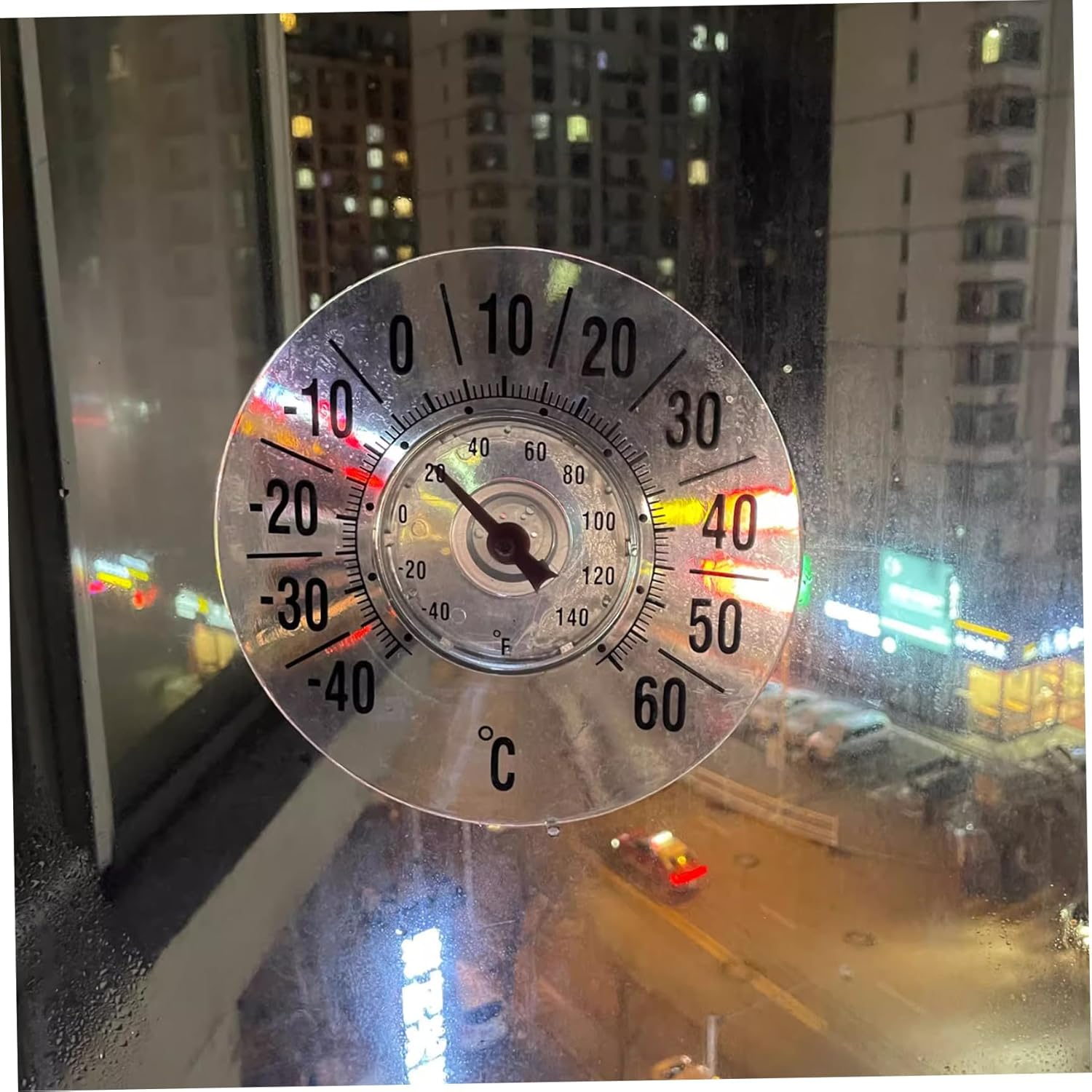 Window Thermometer Transparent round Window Thermometer for outside Temperature Battery-Free Self-Adhesive Waterproof Temperature Measurement Tool Garden Accessories image number 5