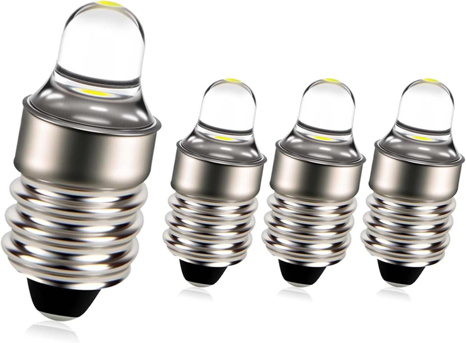 Ruiandsion 4Pcs E10 LED Bulbs 3V 6000K White LED Bulbs for Torchlight Flashlight Torch Light,Non-Polarity