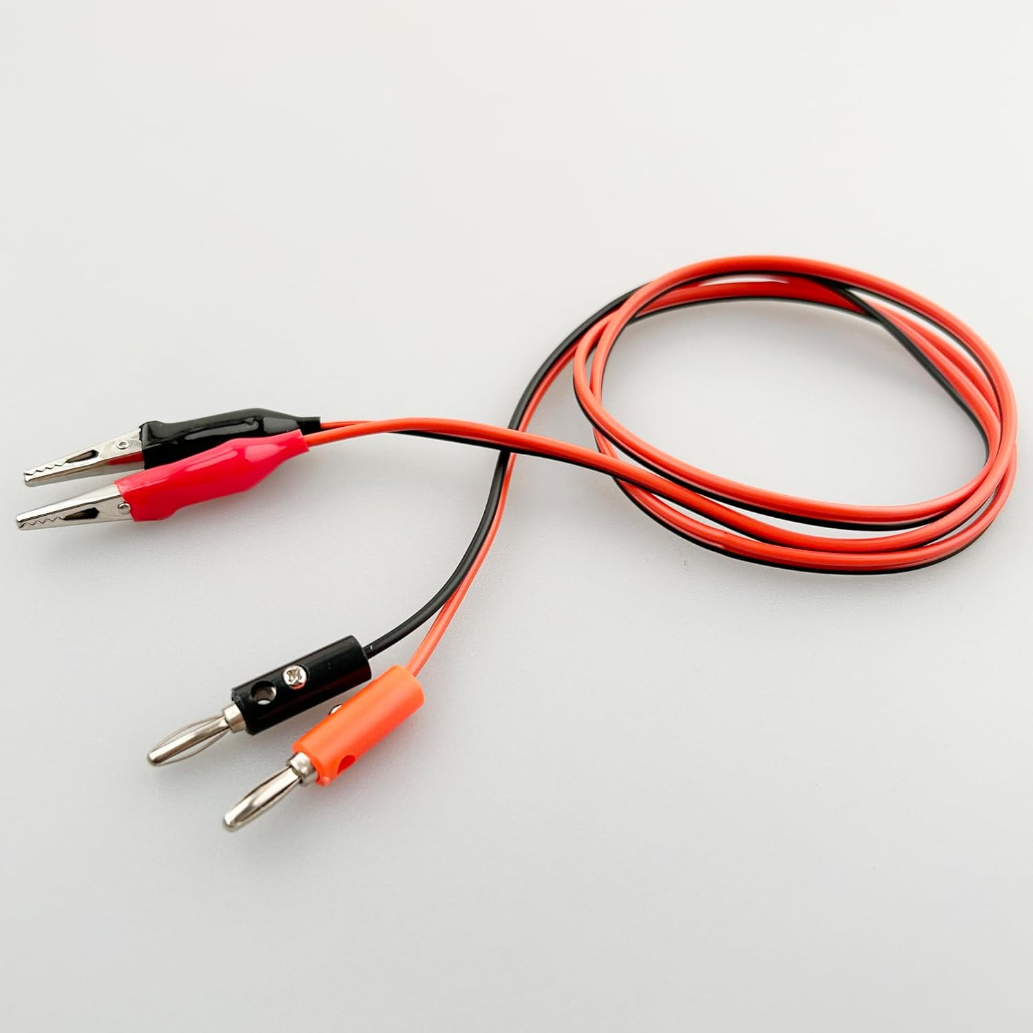 EFGTEK 2 Pack Banana Plug to Alligator Clip Test Electrical Lead Cable Line Wire,4Mm Banana Plug for Multi-Meter,Electrical Test Jumper Wire (100Cm)